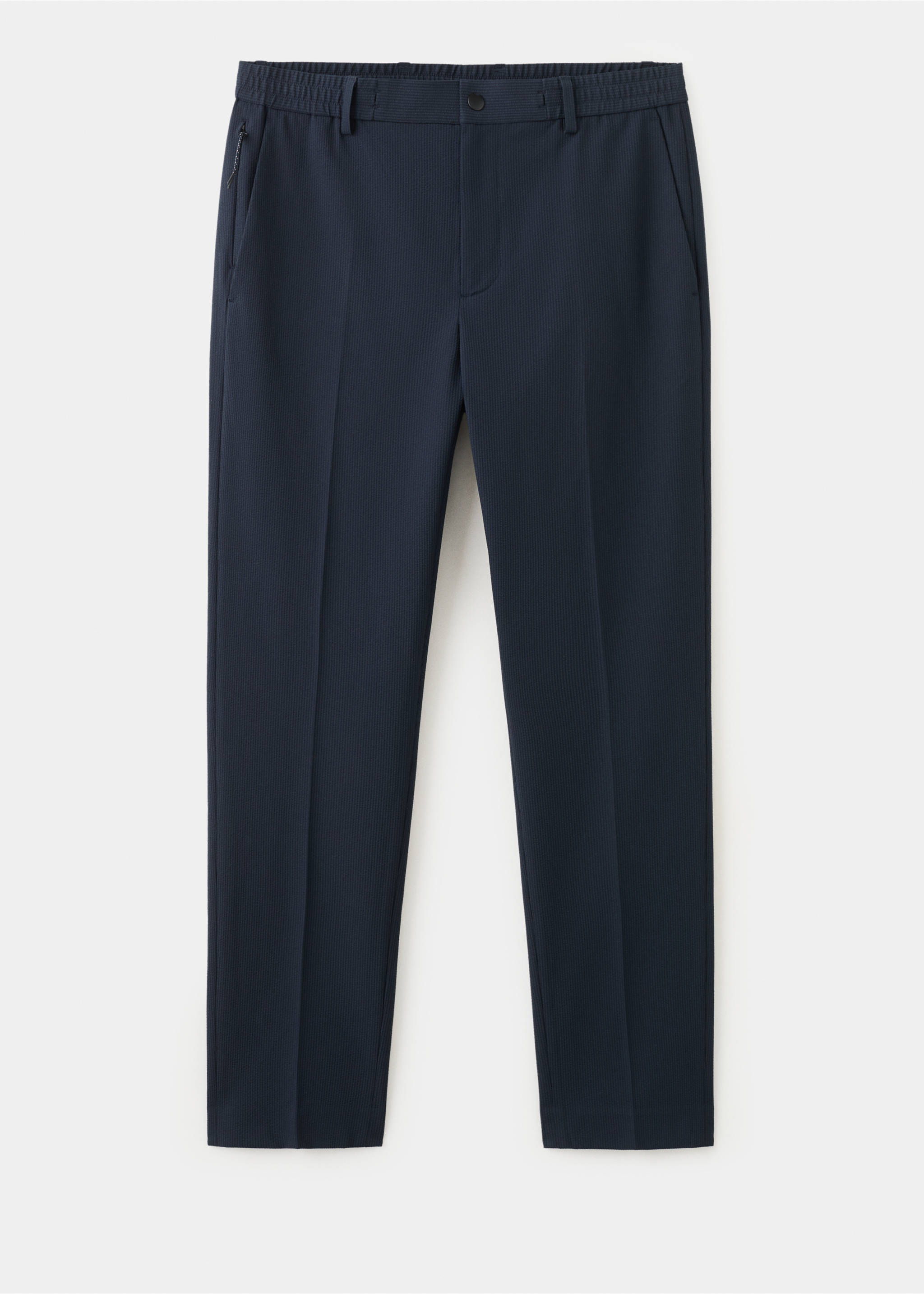 بنطلون من القماش المطاطي بقصة ضيقة - منتج دون نموذج, أزرق غامق. Ref: 27027898-00.