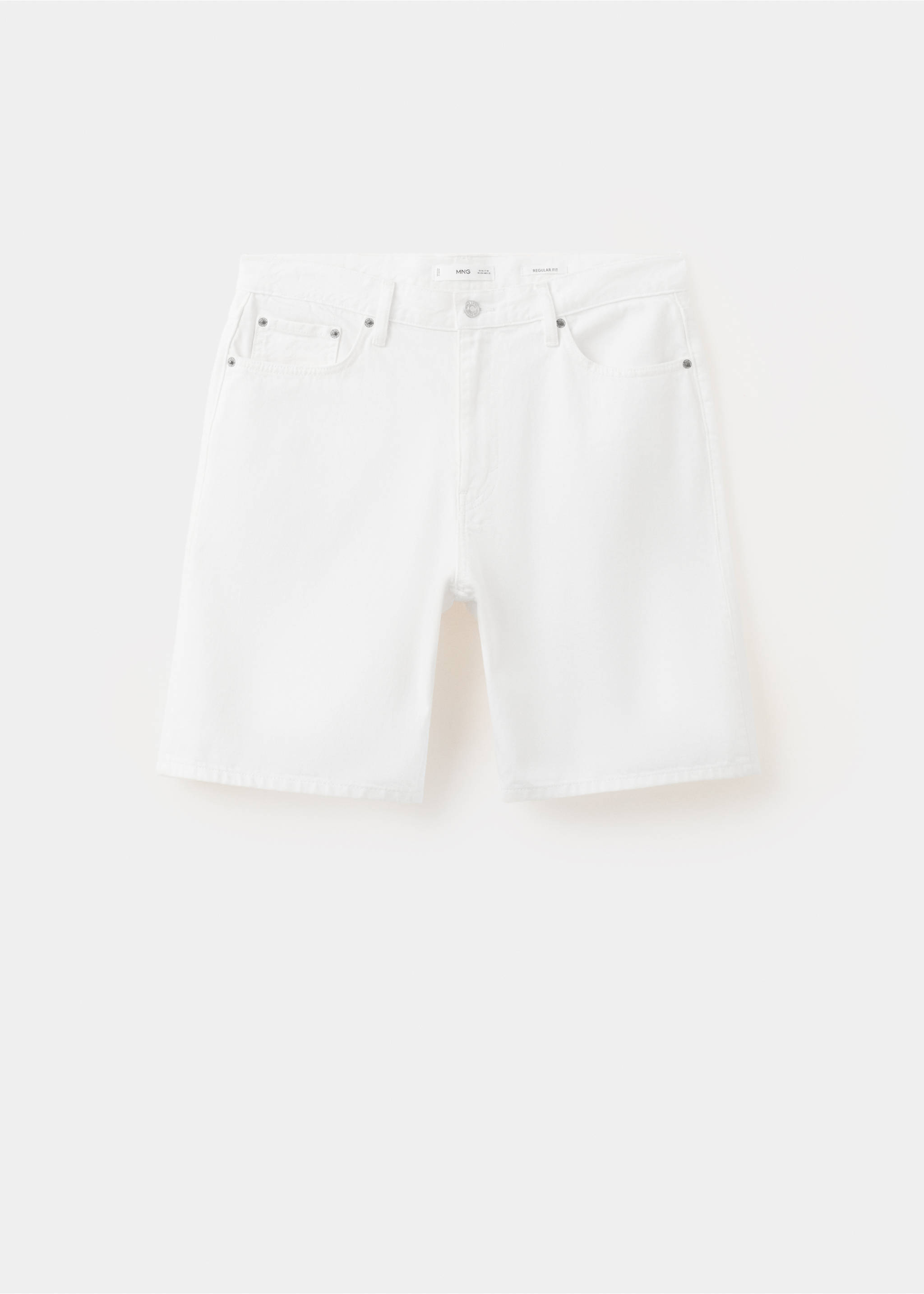 Bermuda en jean droit - Article sans modèle, Blanc cassé. Ref: 27027899-00.