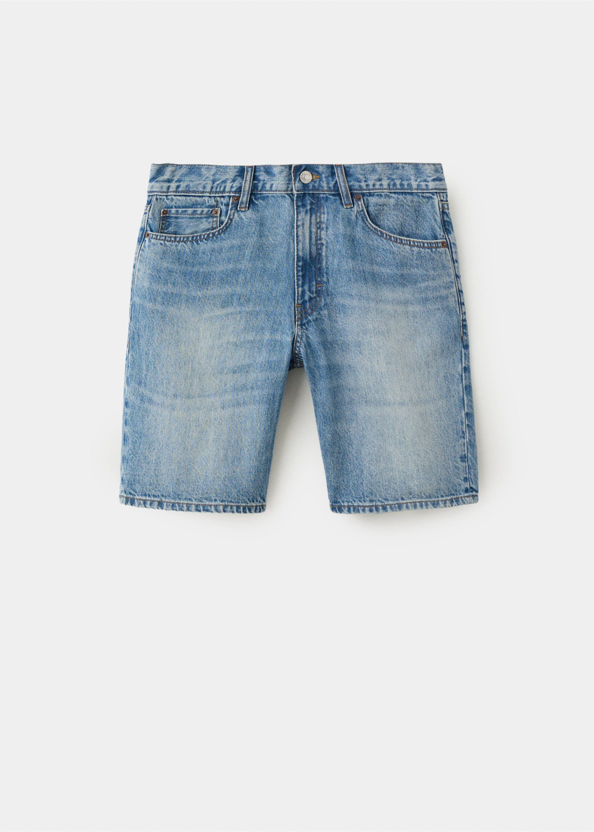 Bermuda en jean droit - Article sans modèle, Bleu moyen. Ref: 27027900-00.