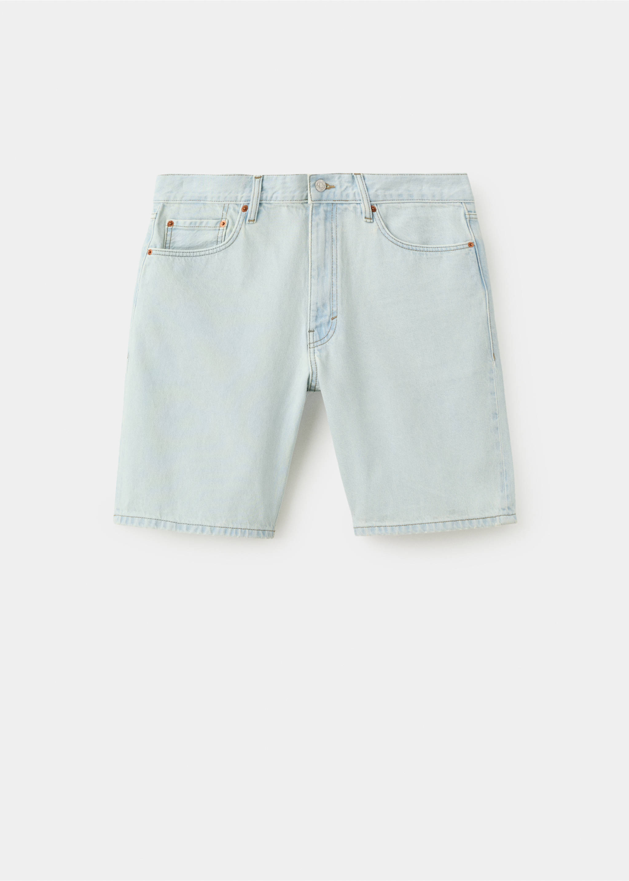 Bermuda en jean droit - Article sans modèle, Bleu délavé. Ref: 27027902-00.