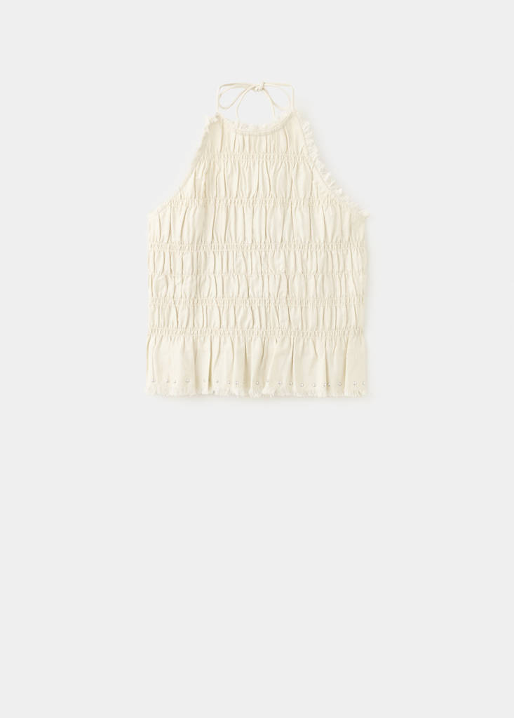 Ruched halter top — Sand