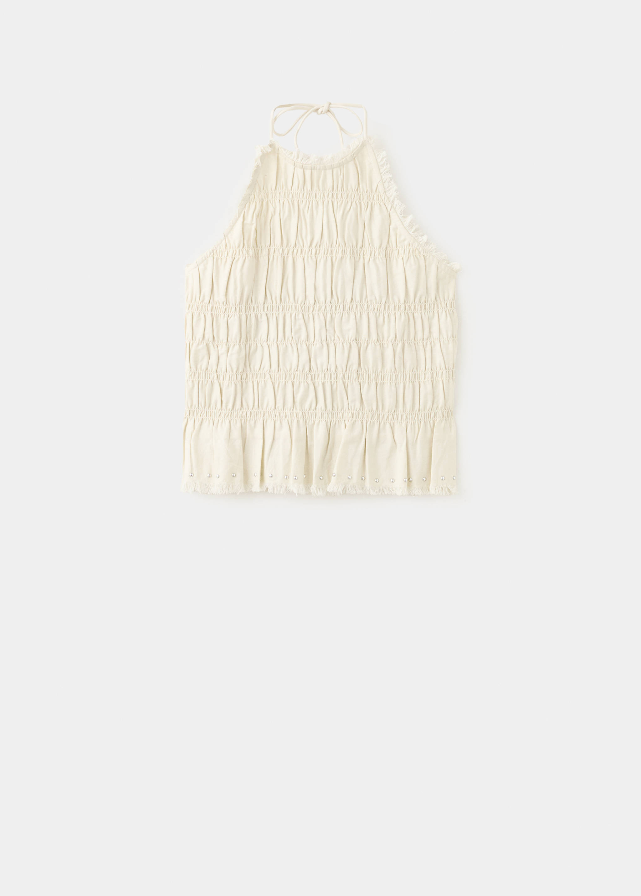 Neckholder-Top mit Raffdetails - Artikel ohne Model