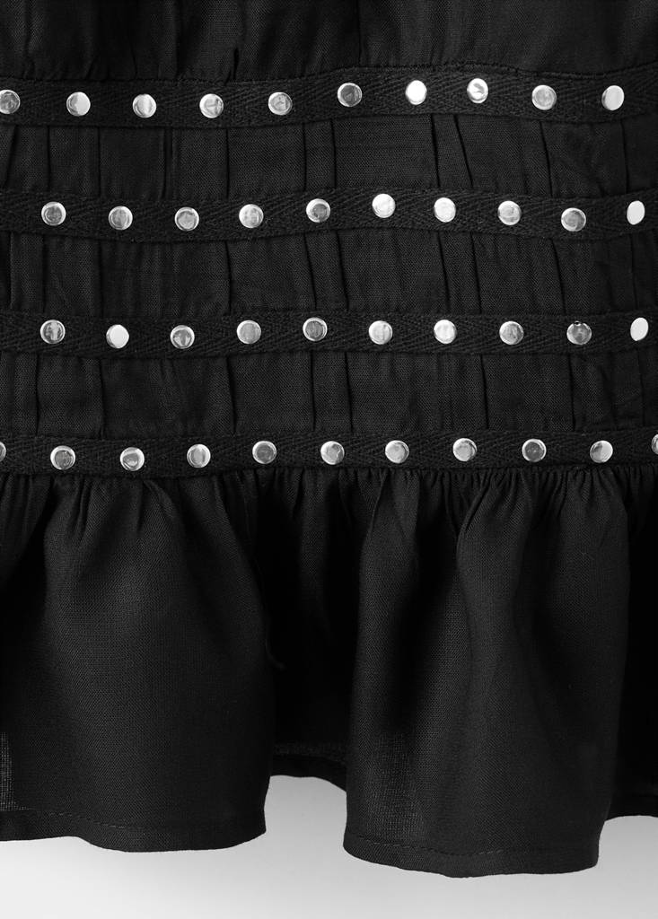 Halter top with ruffled detail — Black