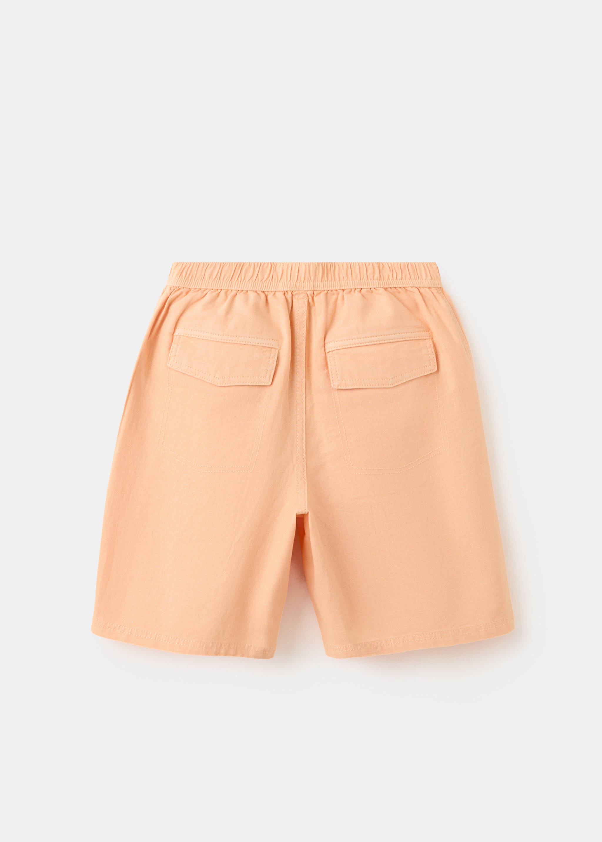 Cotton-linen blend bermuda shorts - Reverse of the article