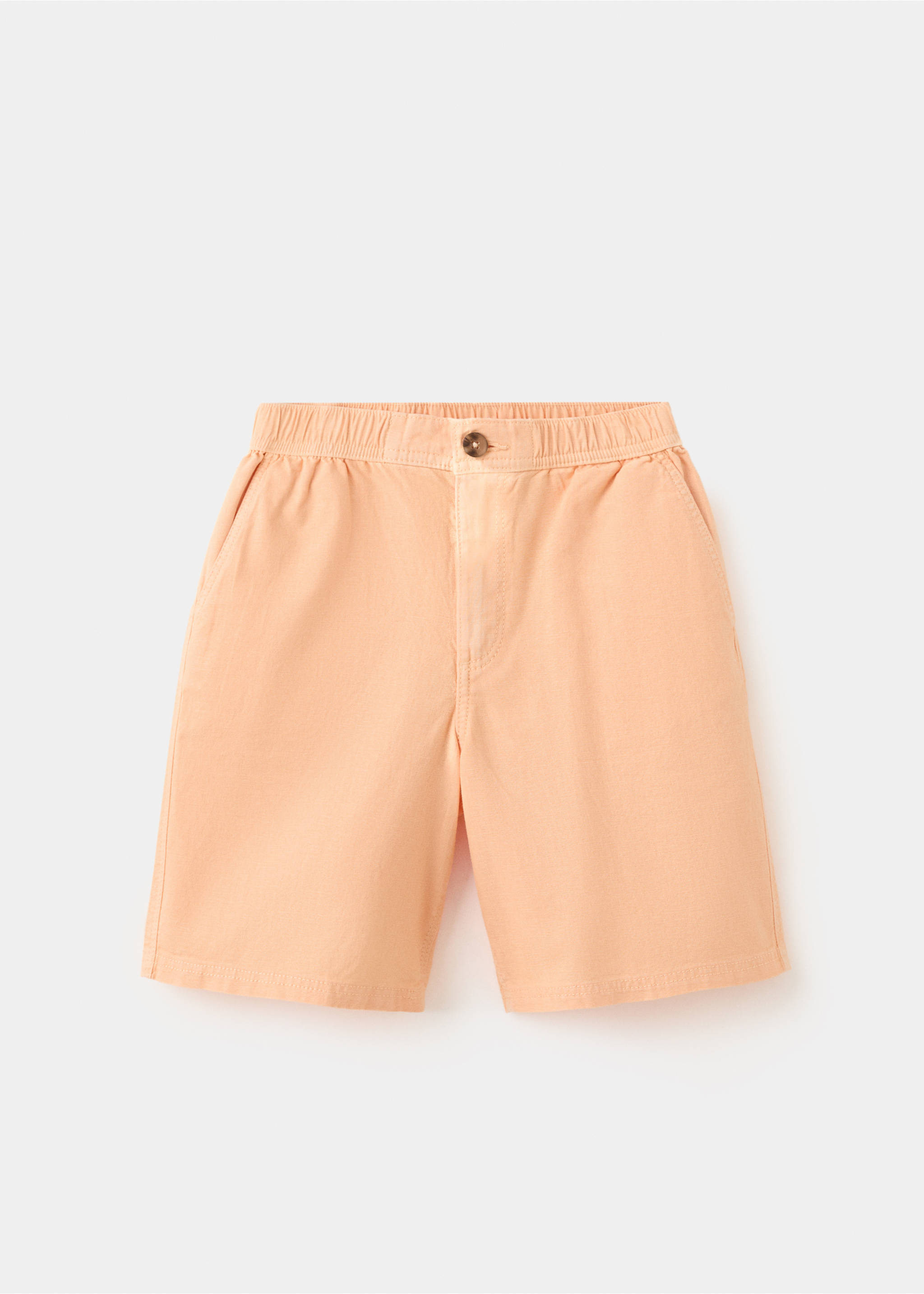 Cotton-linen blend bermuda shorts - Article without model, Peach. Ref: 27027908-00.