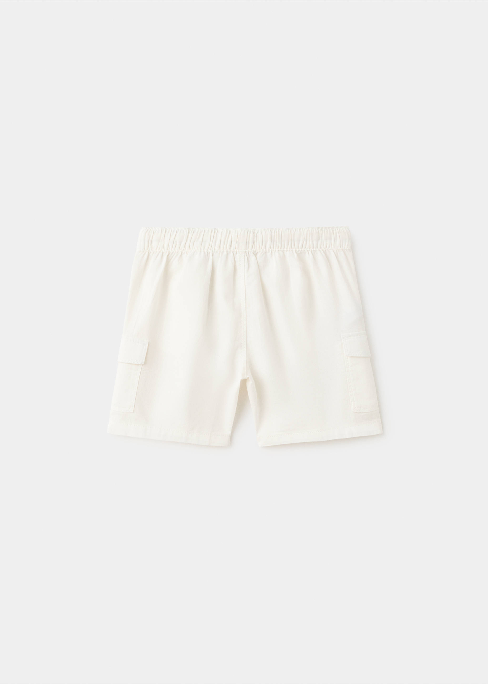 Cotton linen cargo shorts - Reverse of the article, Off White. Ref: 27027909-00.