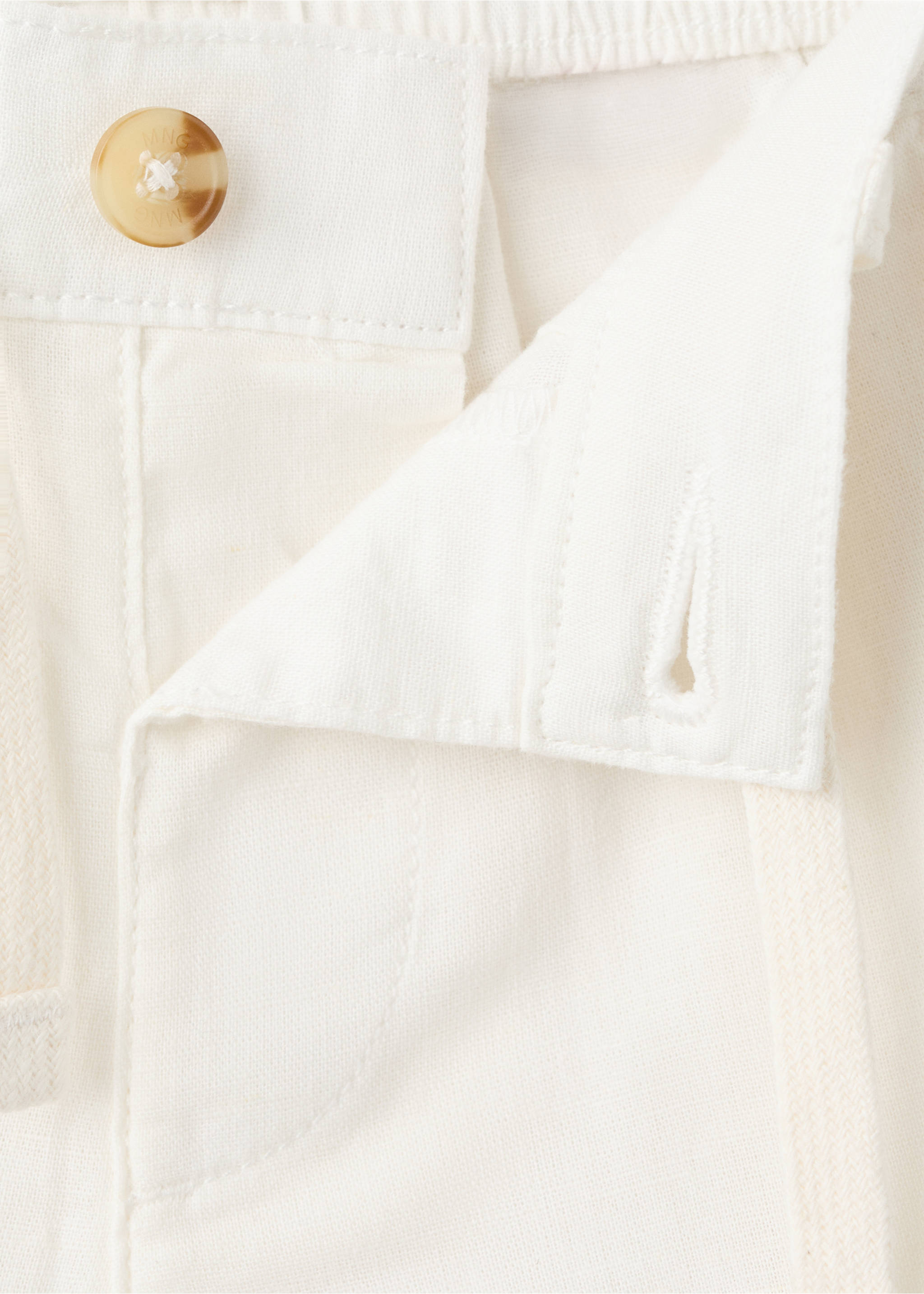 Cotton linen cargo shorts - Details of the article 8, Off White. Ref: 27027909-00.