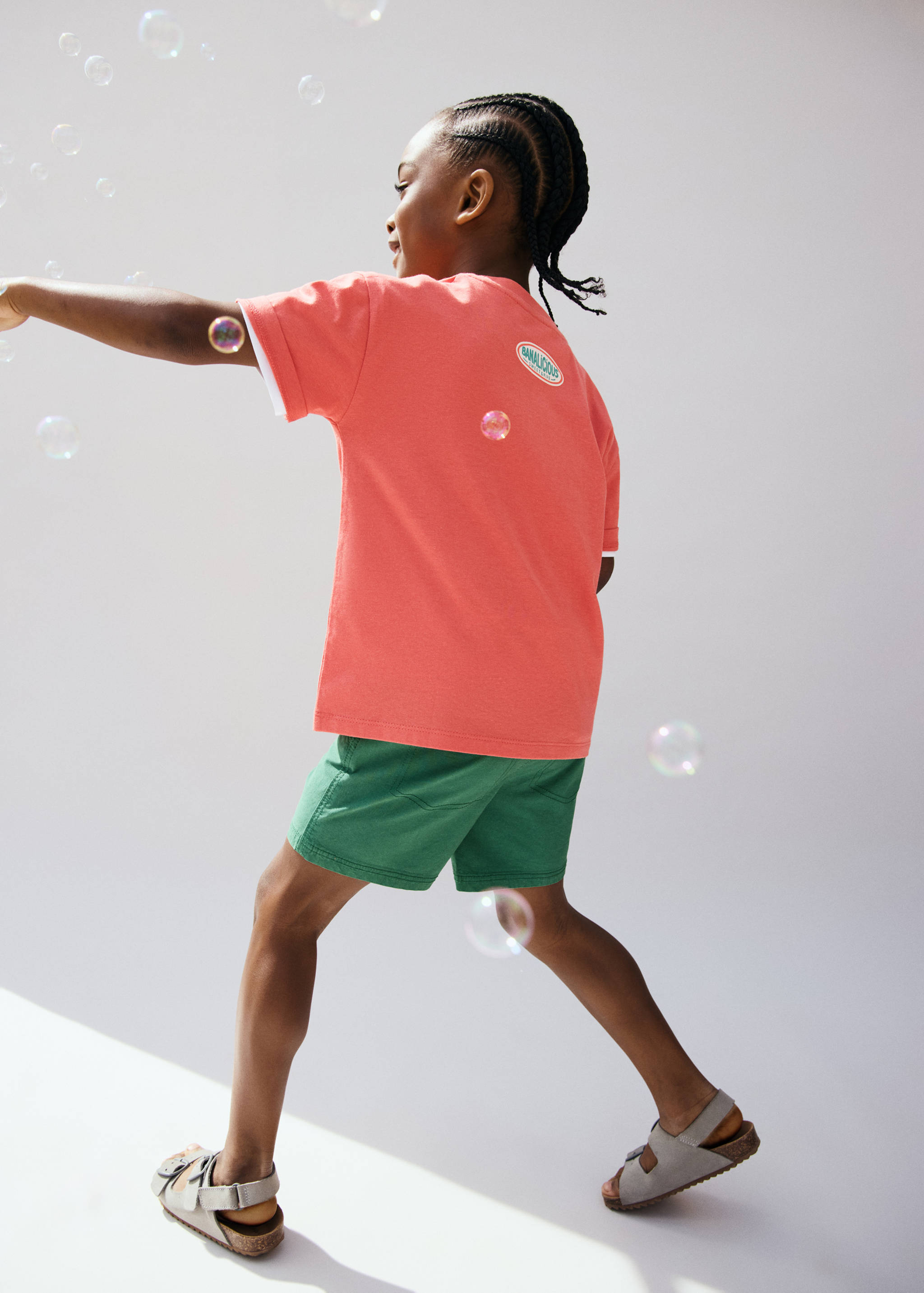 Cotton shorts with drawstring - Середній план