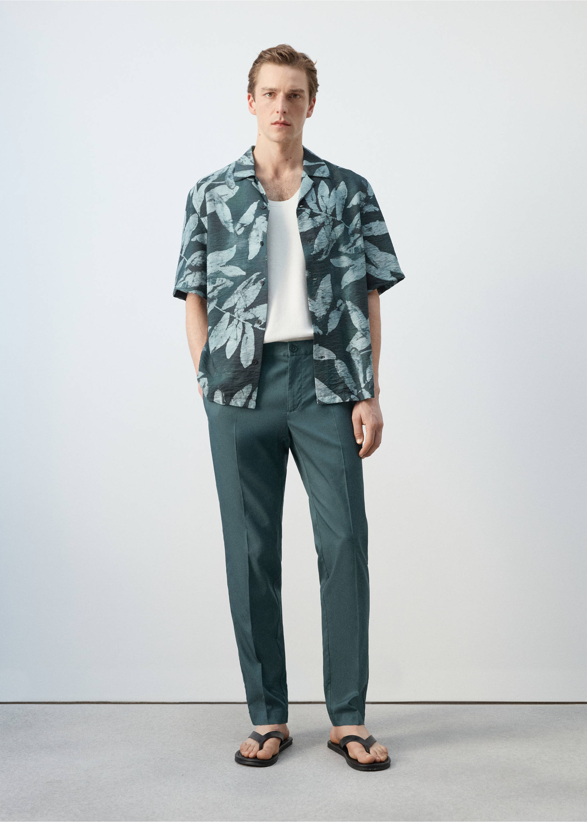 Slim-fit cotton tank top - General plane, Off White. Ref: 27027915-00.