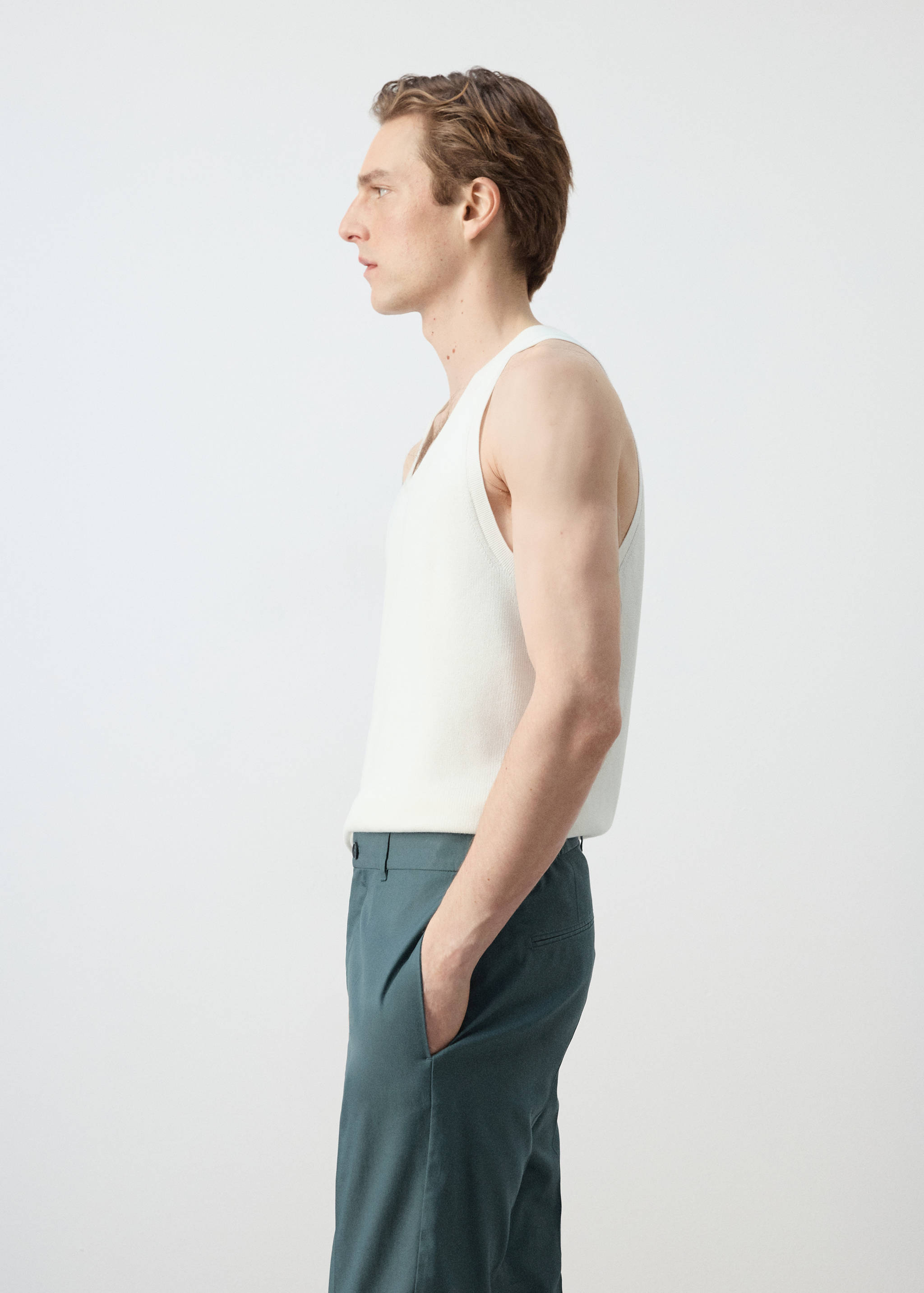 Slim-fit cotton tank top - Details of the article 2
