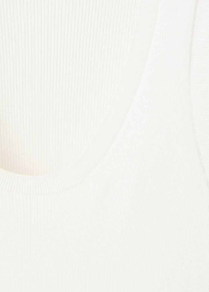 Slim fit ribbed tank top — Off White