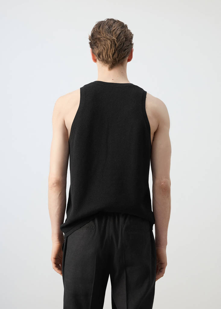 Slim fit ribbed tank top — Black