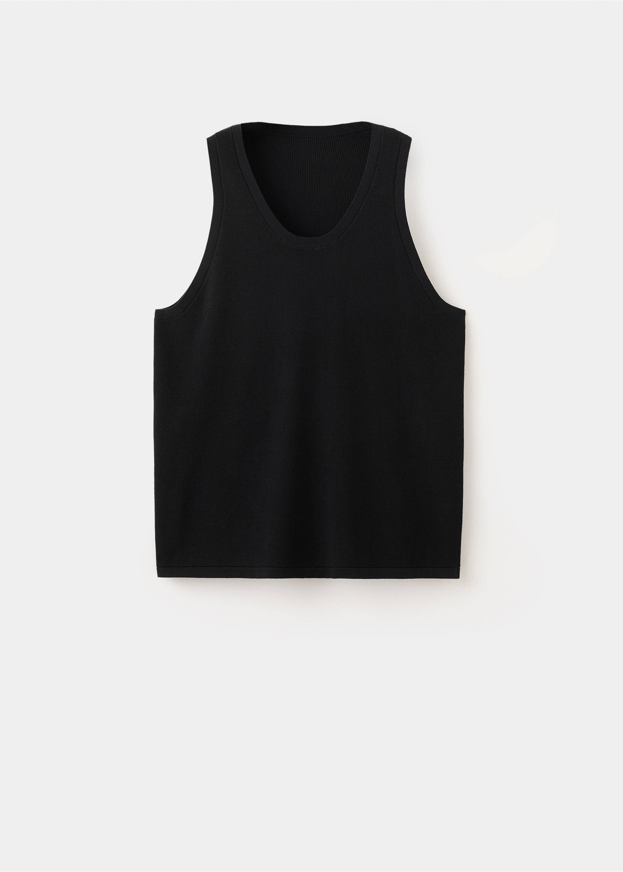 Slim-fit cotton tank top - Article without model, Black. Ref: 27027915-00.