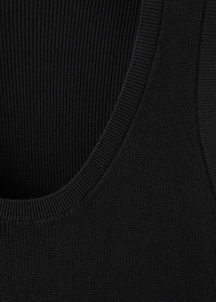 Slim fit ribbed tank top — Black
