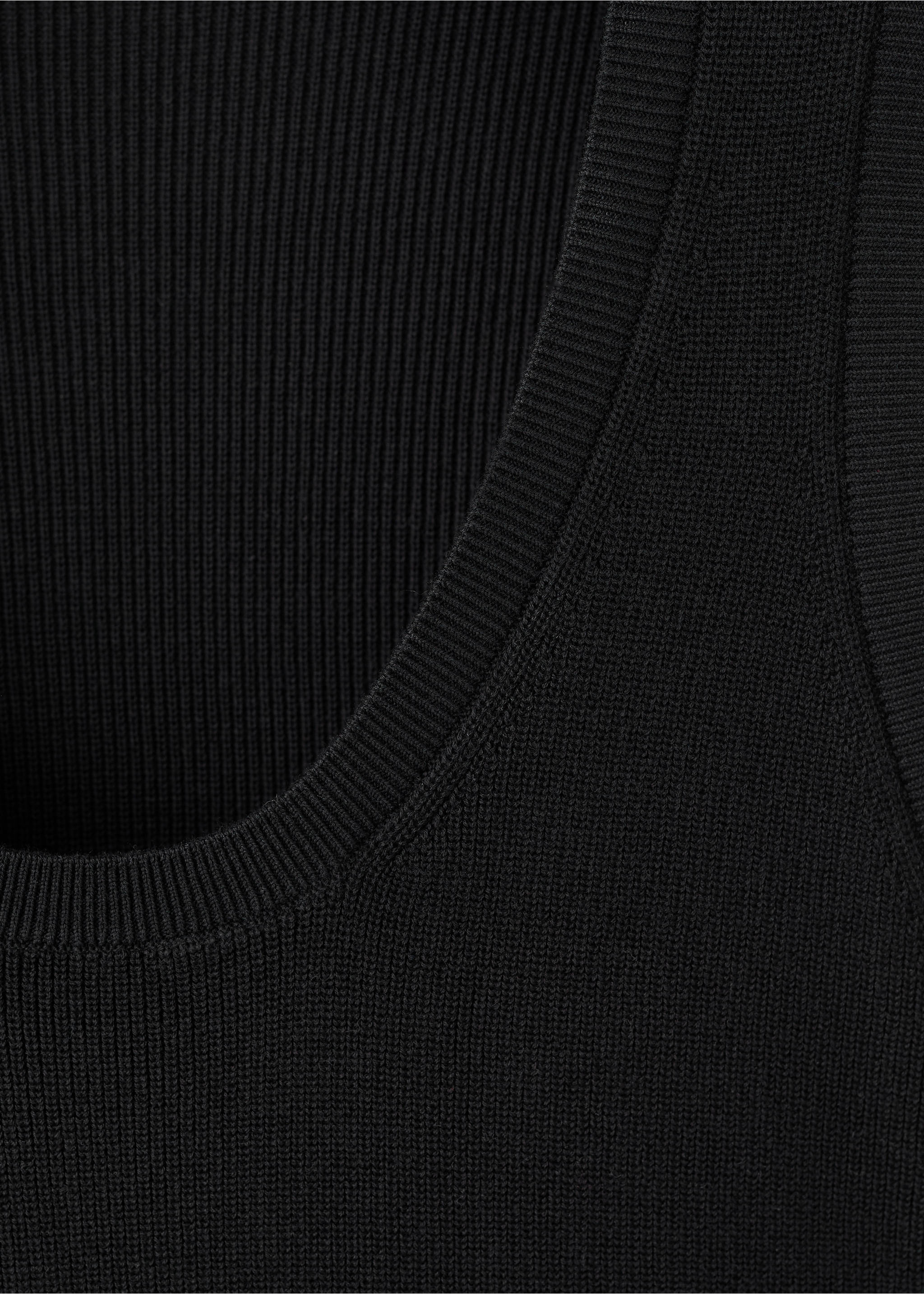 Slim-fit cotton tank top - Details of the article 8, Black. Ref: 27027915-00.