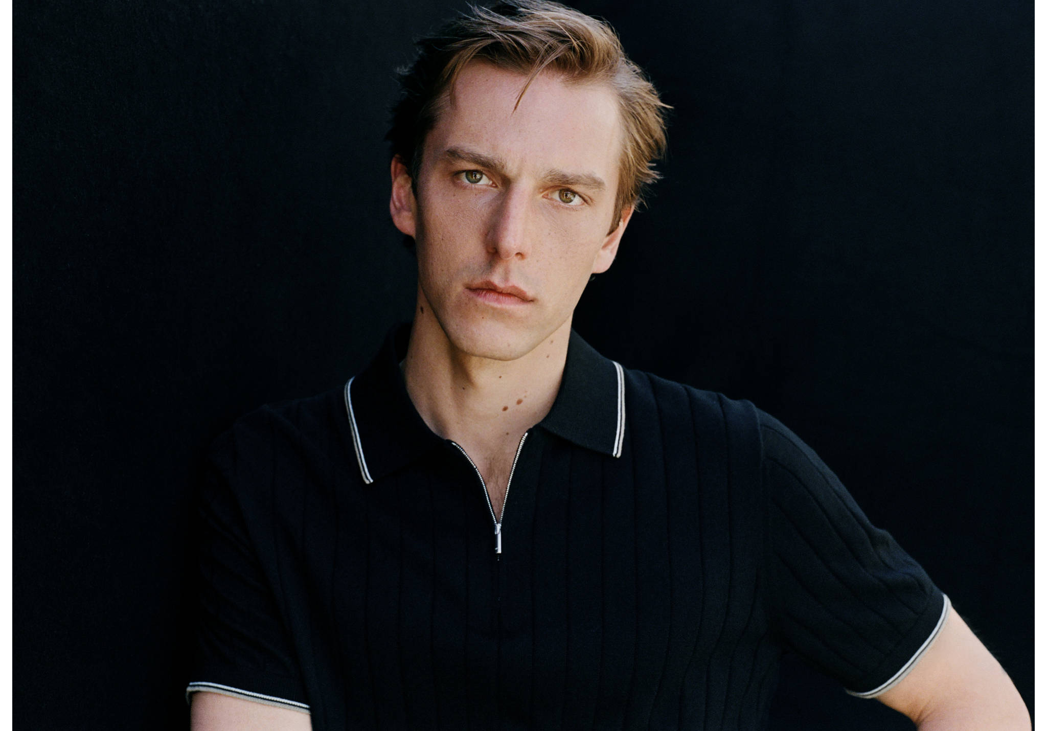 Polo maille fine fermeture Éclair - Plan panoramique