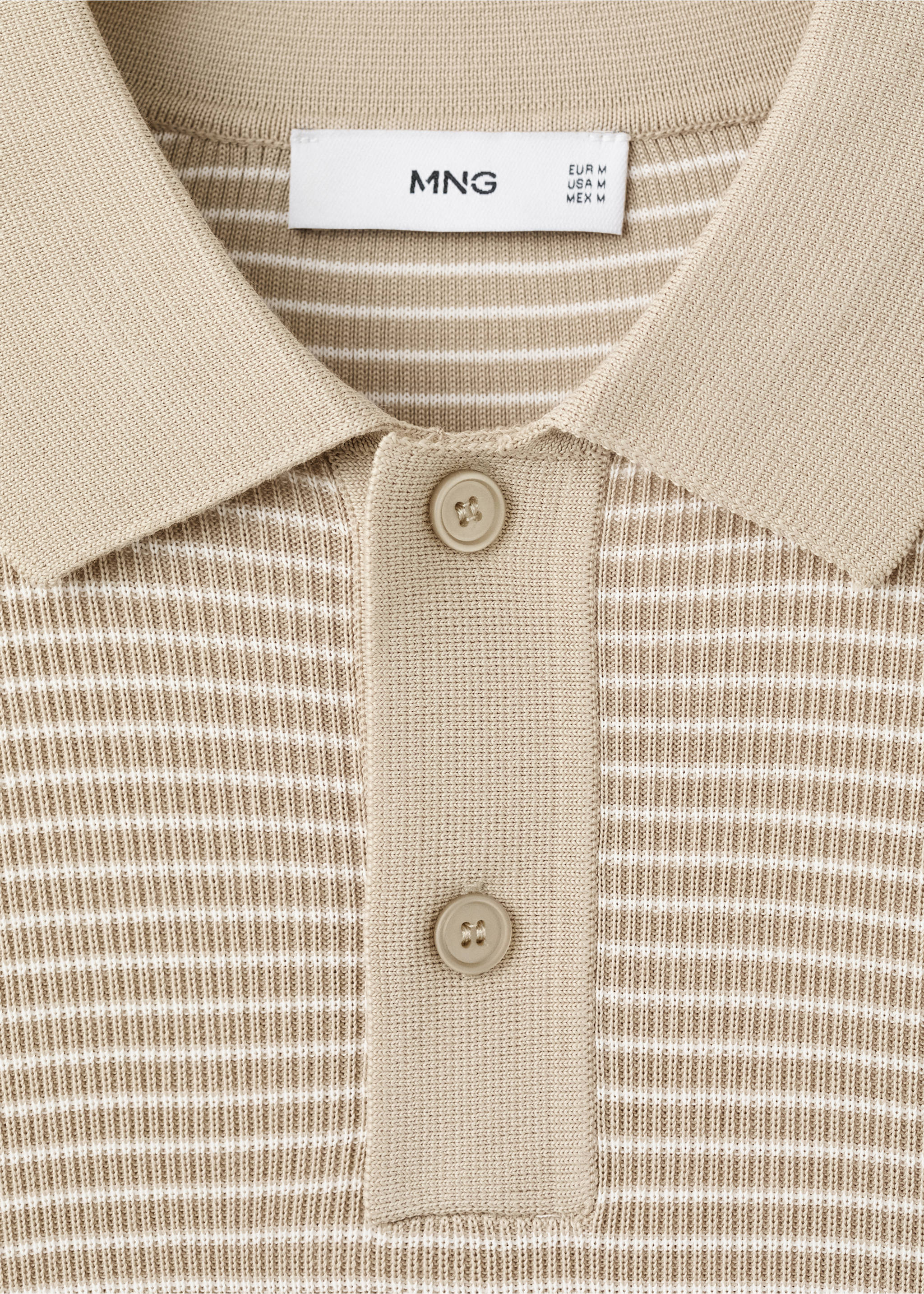 Polo algodón punto rayas - Detalle del artículo 8, Beige. Ref: 27027917-00.