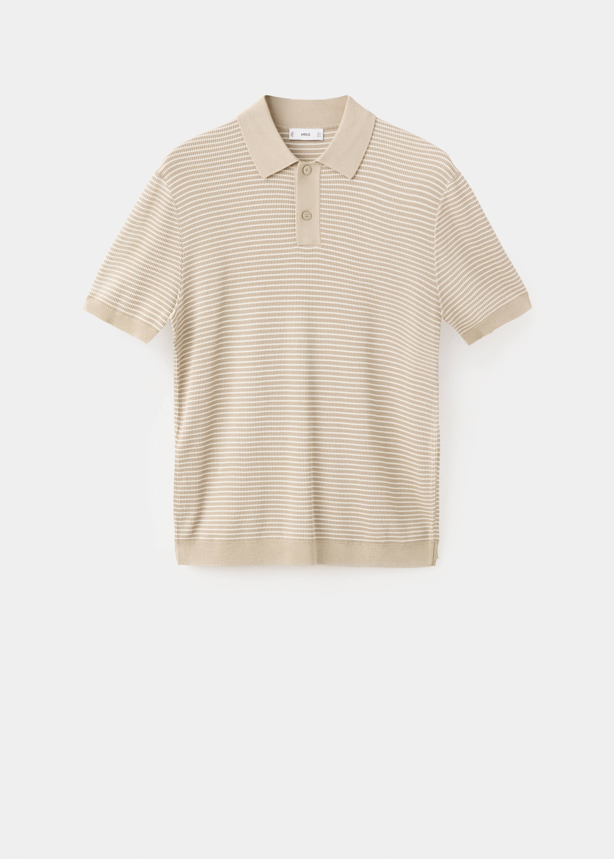 Striped knit cotton polo shirt - Article without model