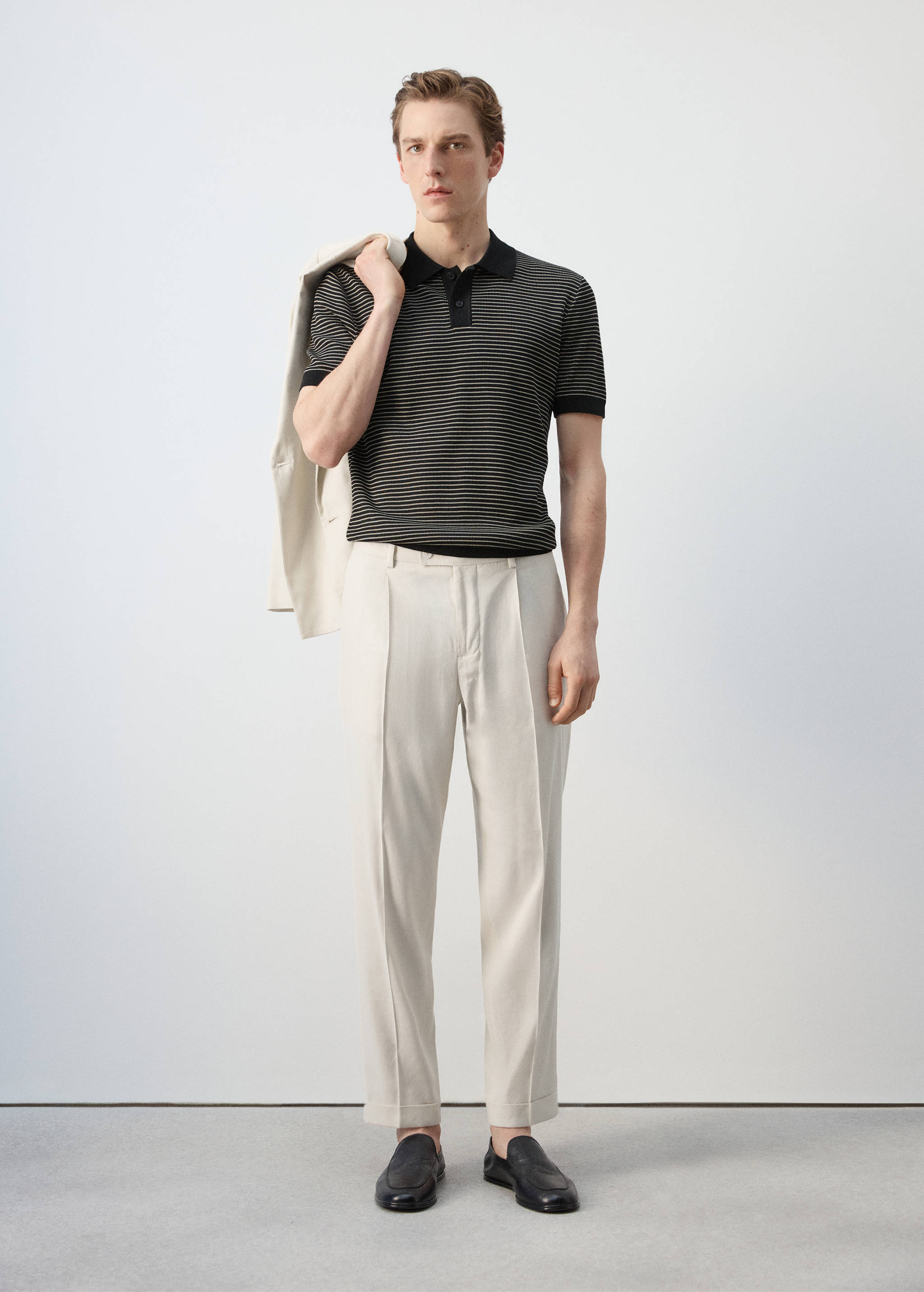 Polo algodón punto rayas - Plano general