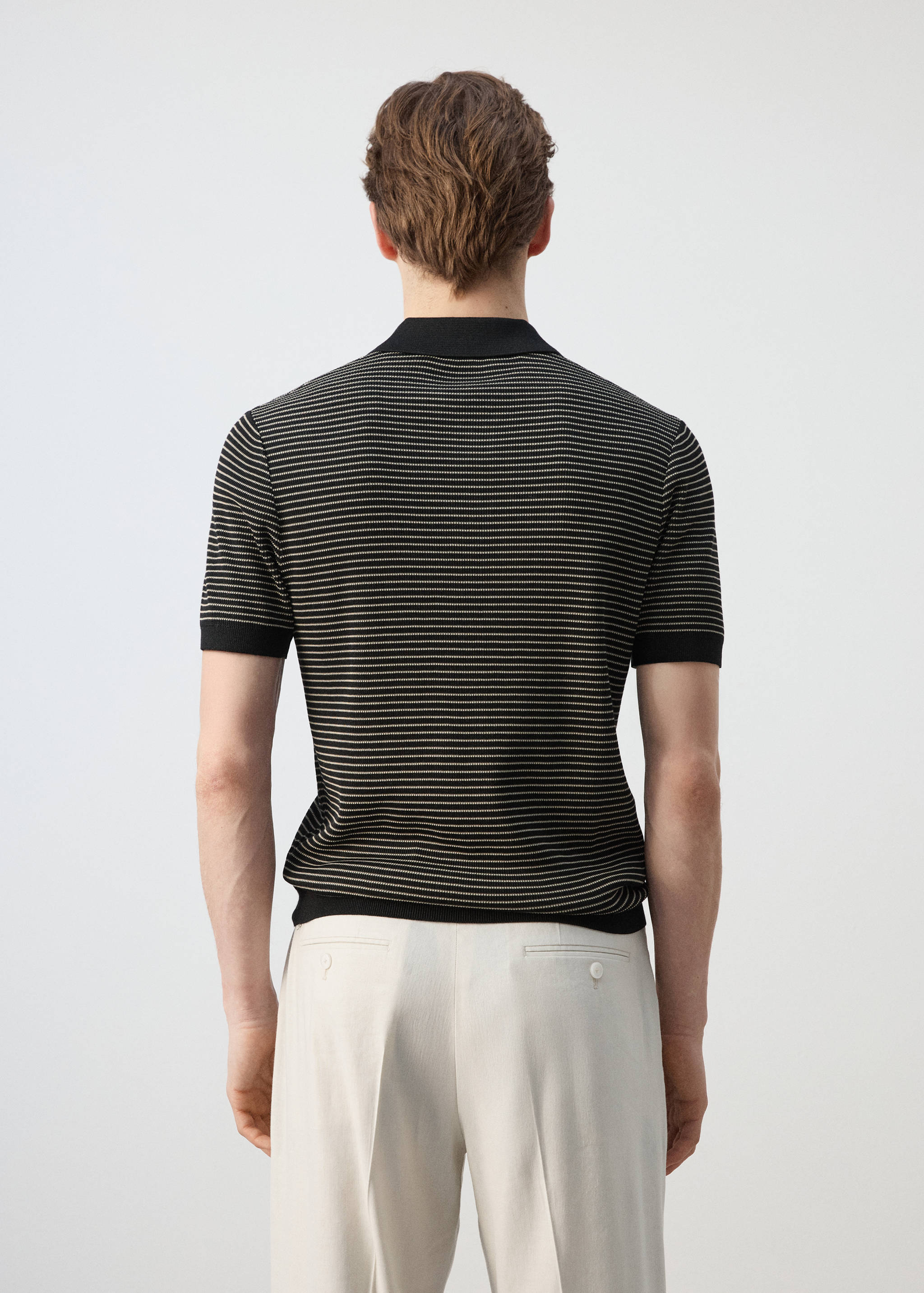 Polo algodón punto rayas - Reverso del artículo