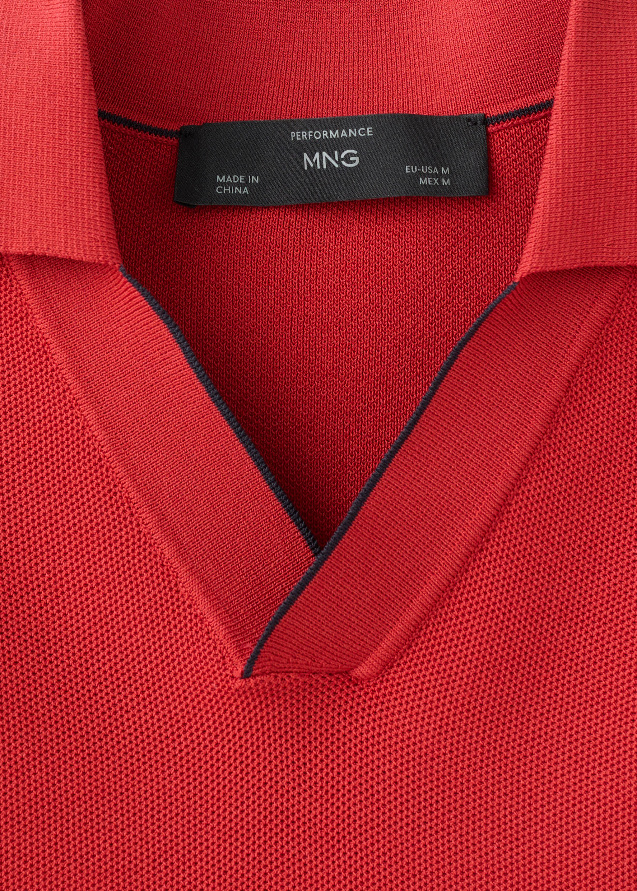 Contrasting knitted polo shirt - Details of the article 8