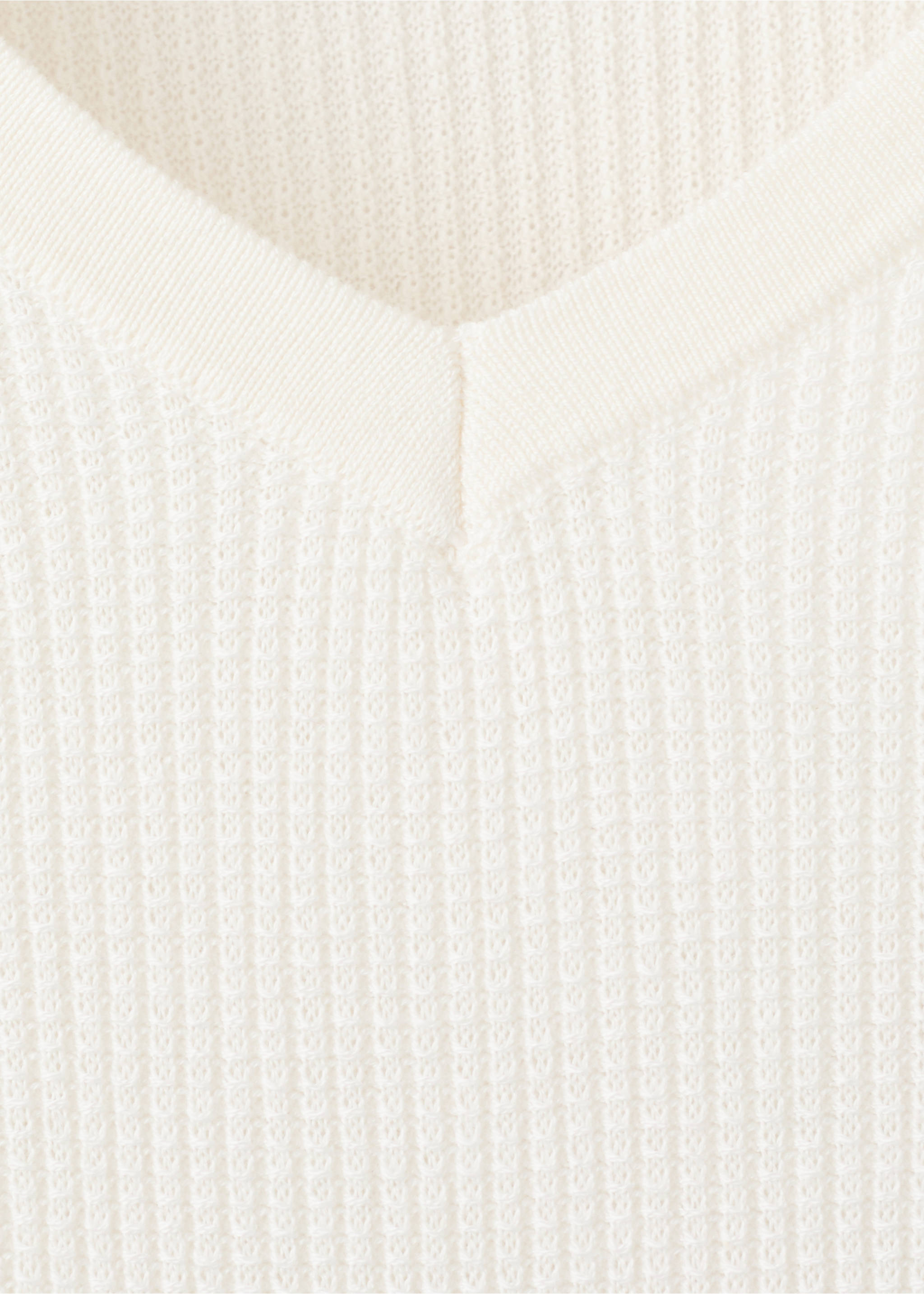 Waffle knit polo - Details of the article 8, Off White. Ref: 27027919-00.