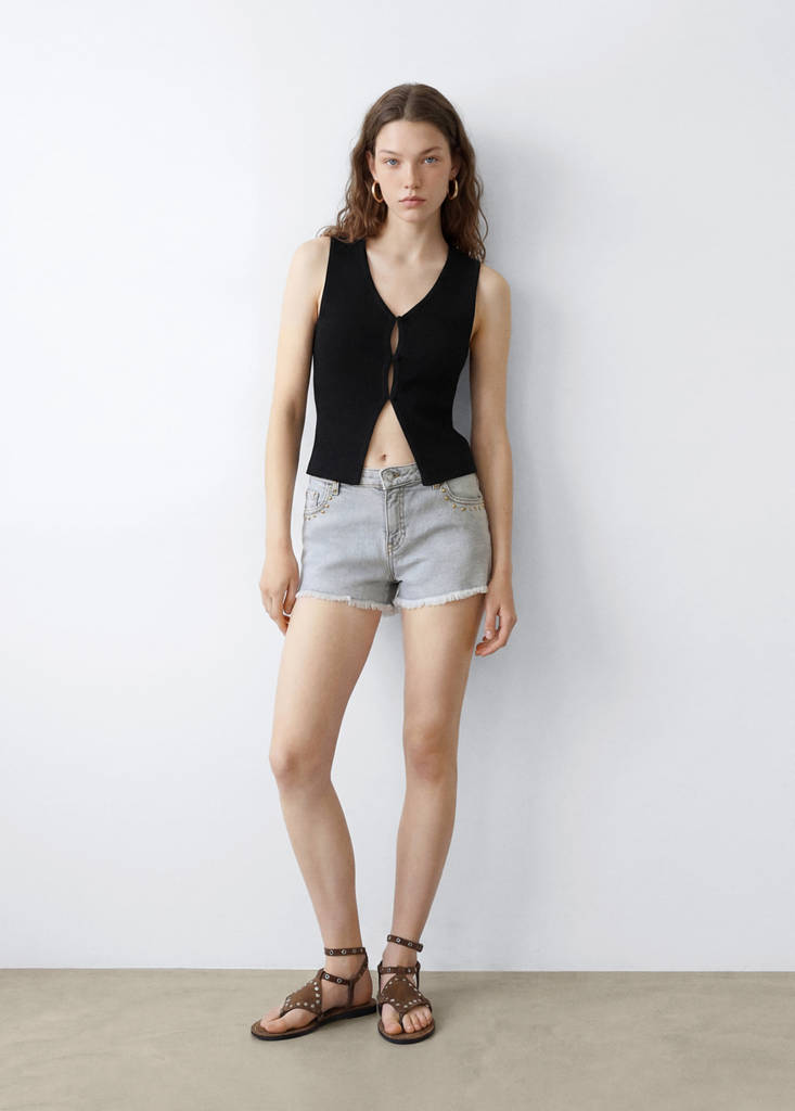 Ribbed top — Black