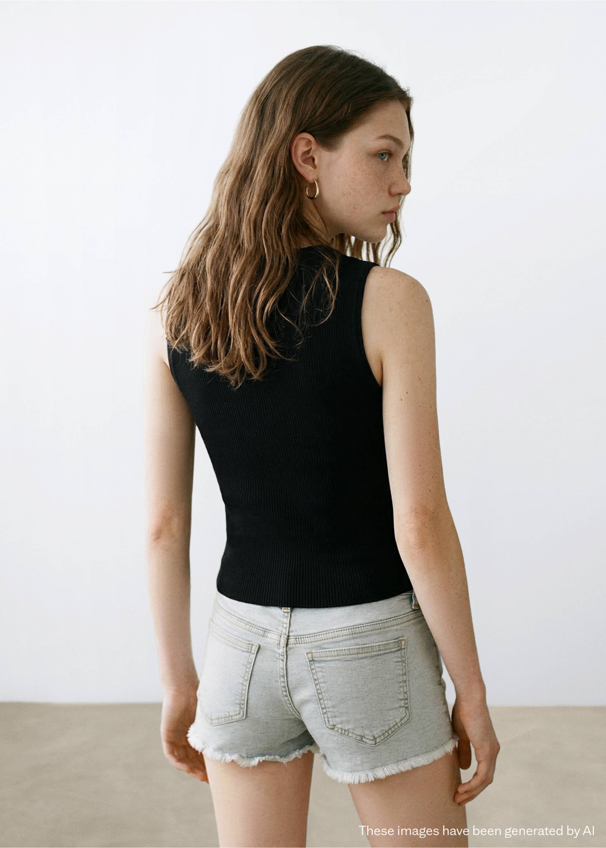 Débardeur en maille côtelée - Verso de l’article, Noir. Ref: 27027920-00.