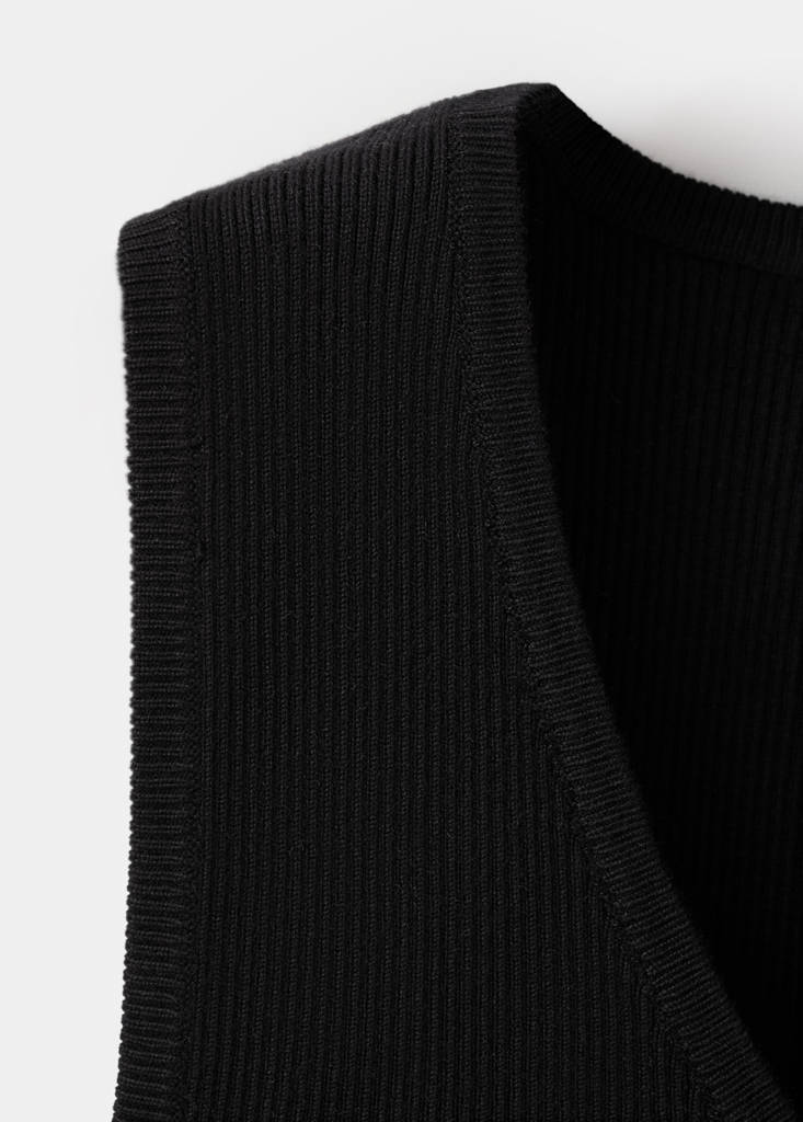 Ribbed top — Black
