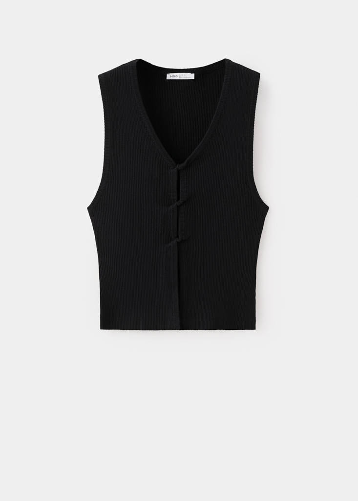 Ribbed top — Black