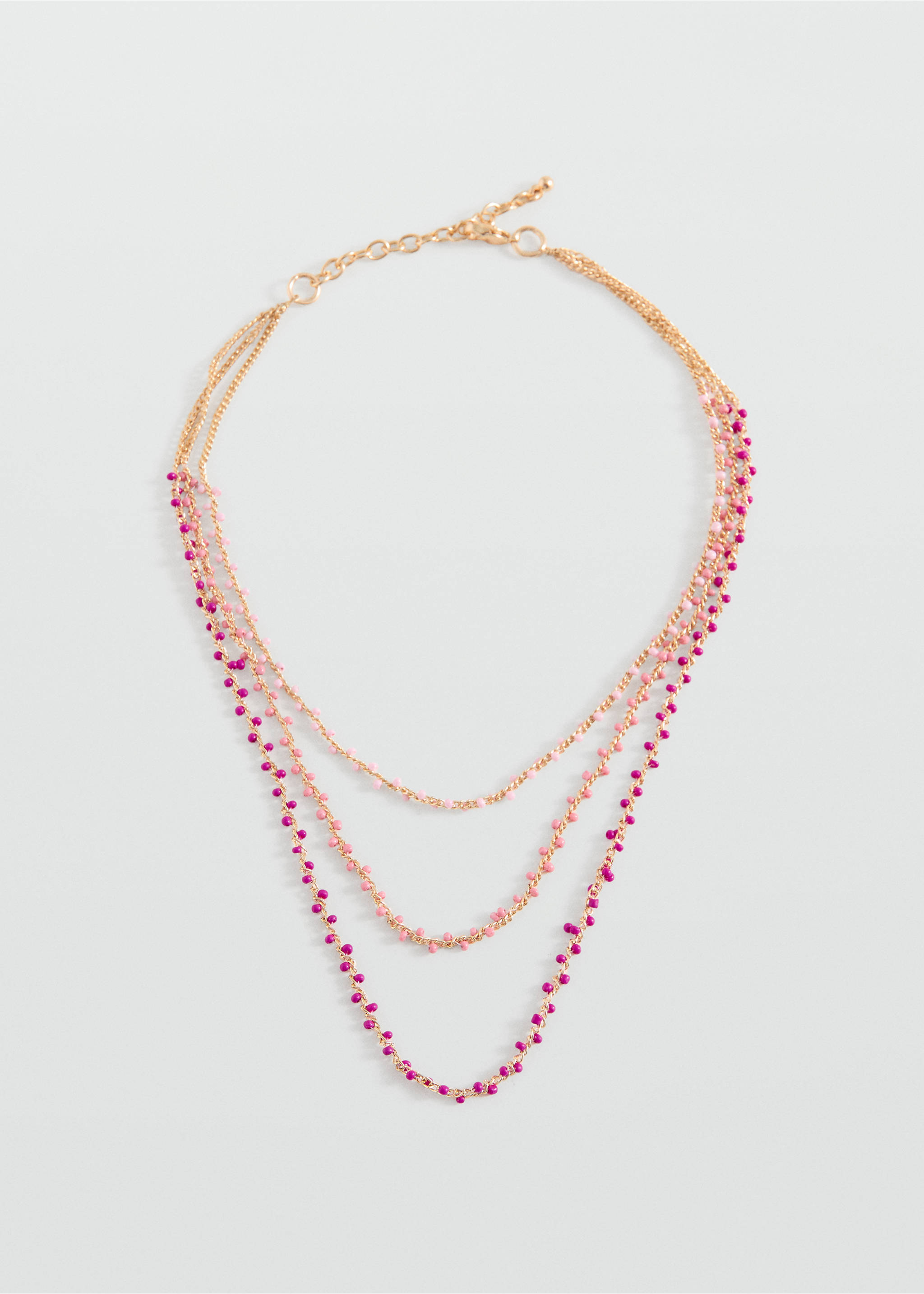 Multi-strand beaded necklace - Article without model, Pink. Ref: 27027926-00.