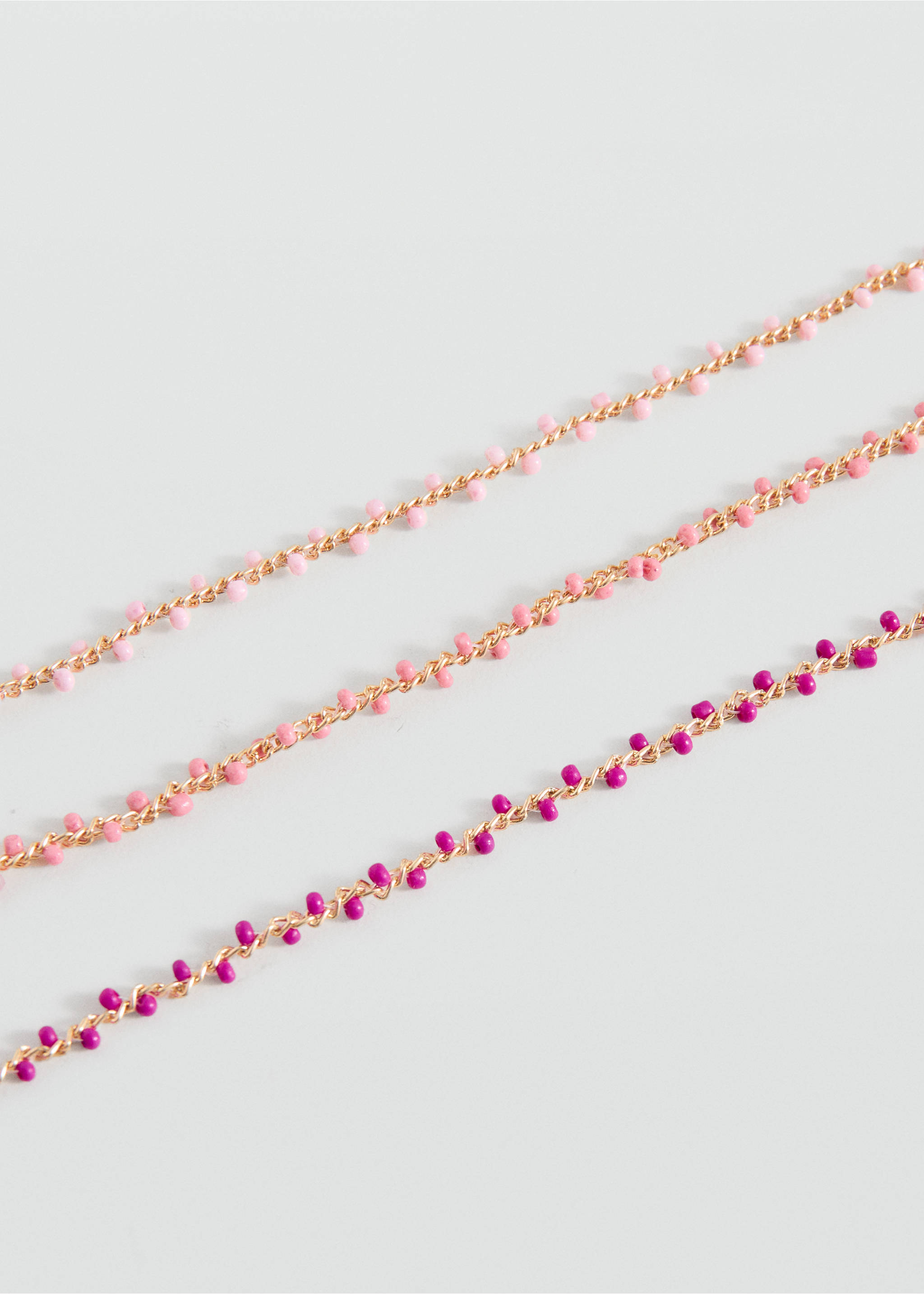 Multi-strand beaded necklace - Medium plane, Pink. Ref: 27027926-00.