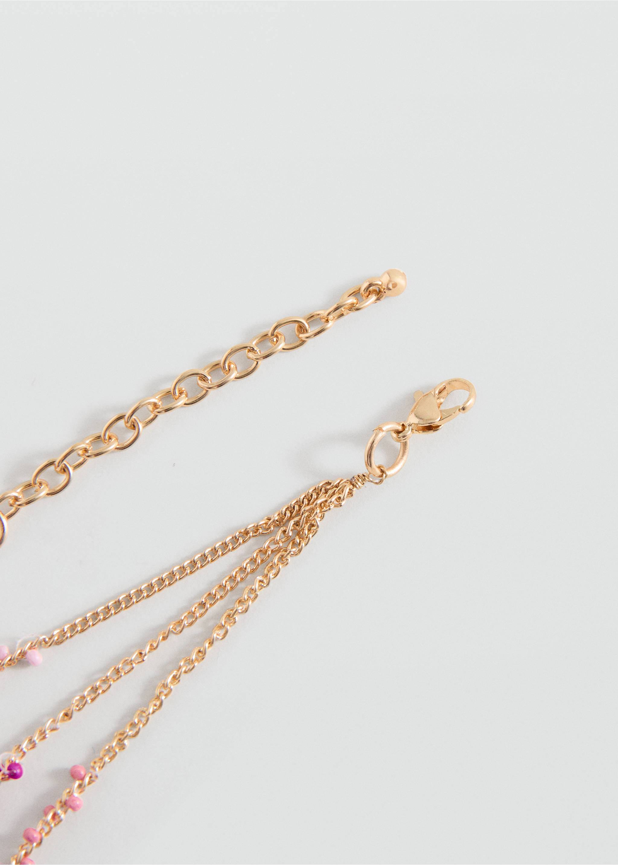 Multi-strand beaded necklace - Details of the article 1, Pink. Ref: 27027926-00.