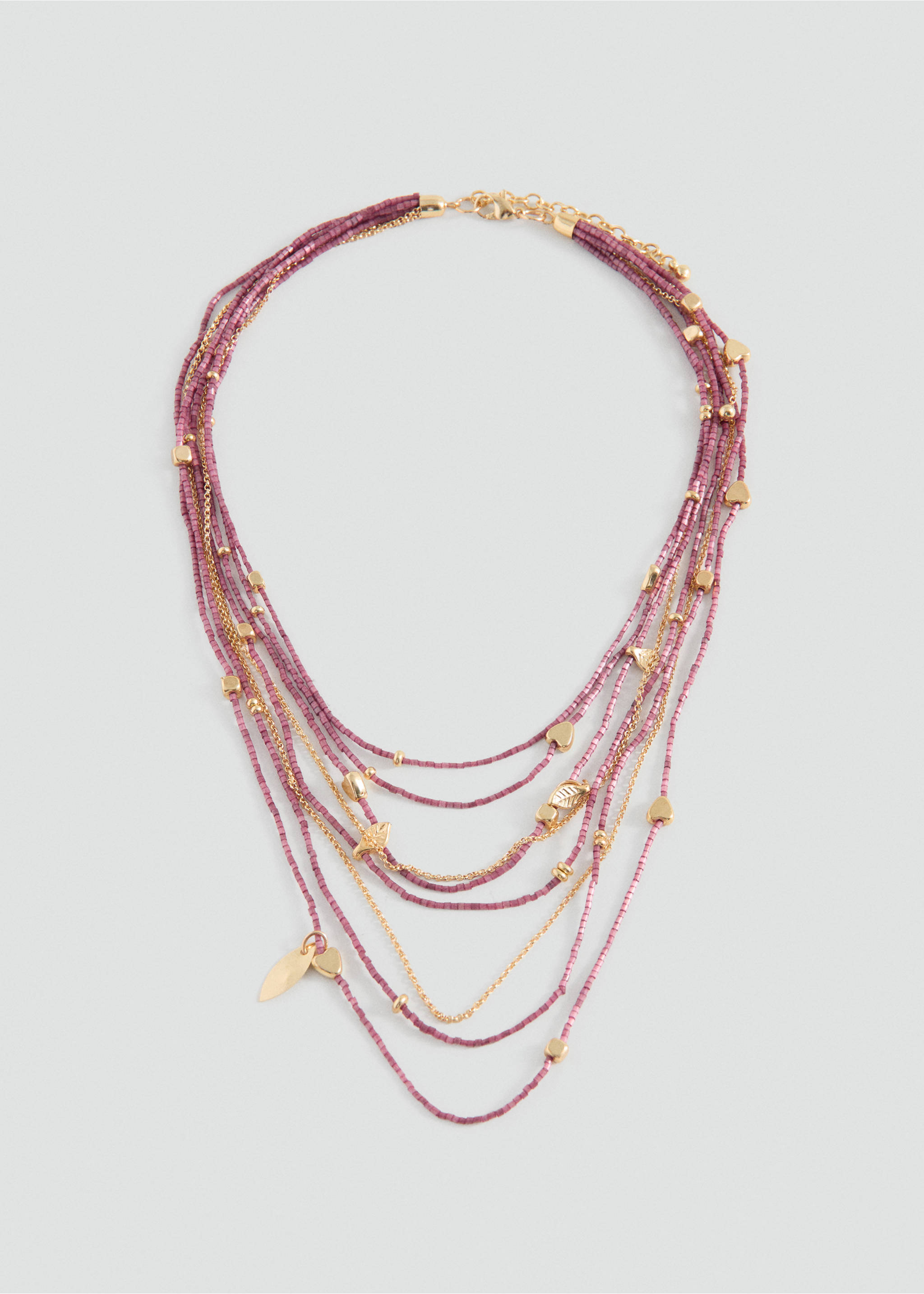 Bead multiple necklace - Article without model, Pink. Ref: 27027927-00.