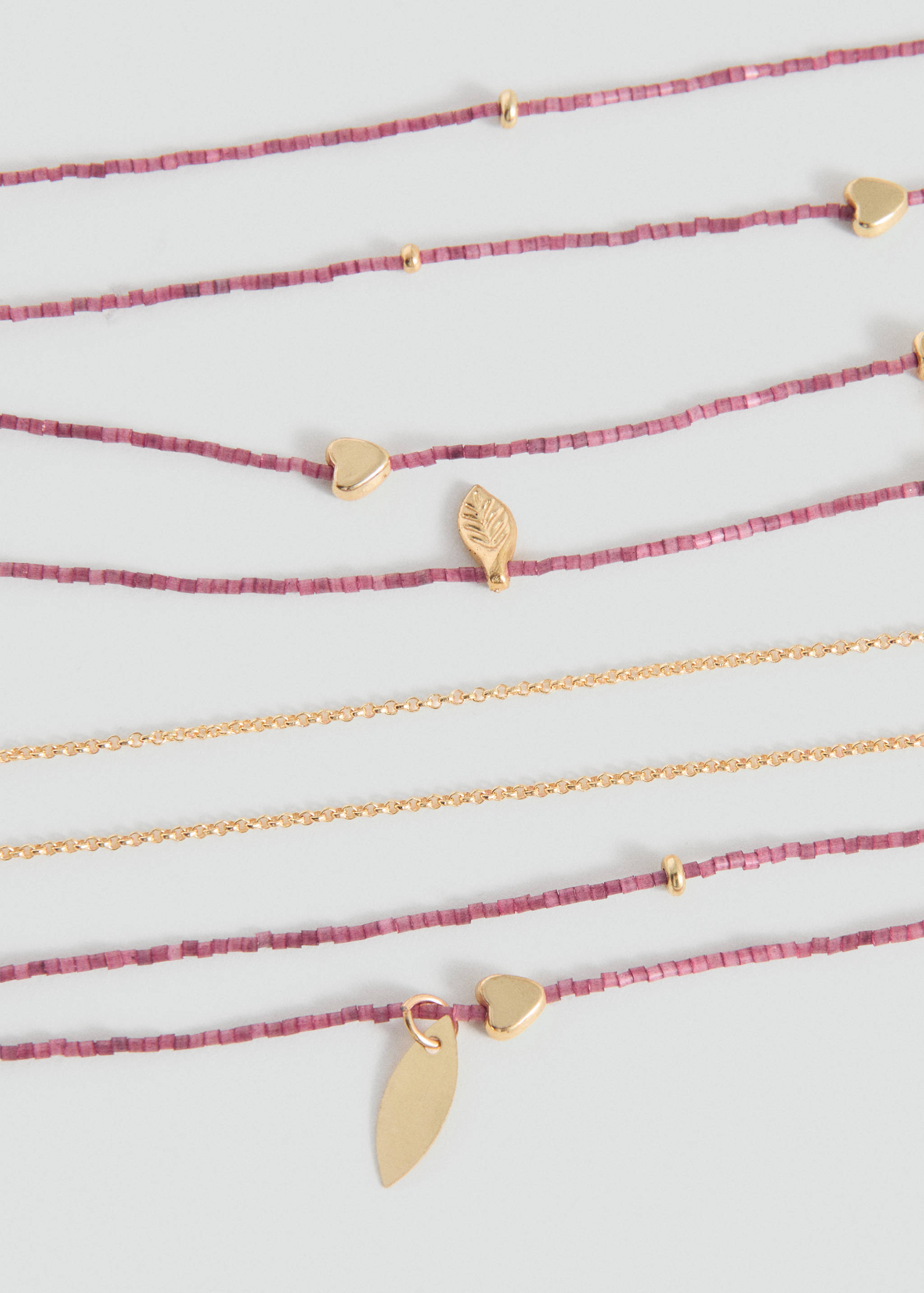 Bead multiple necklace - Medium plane