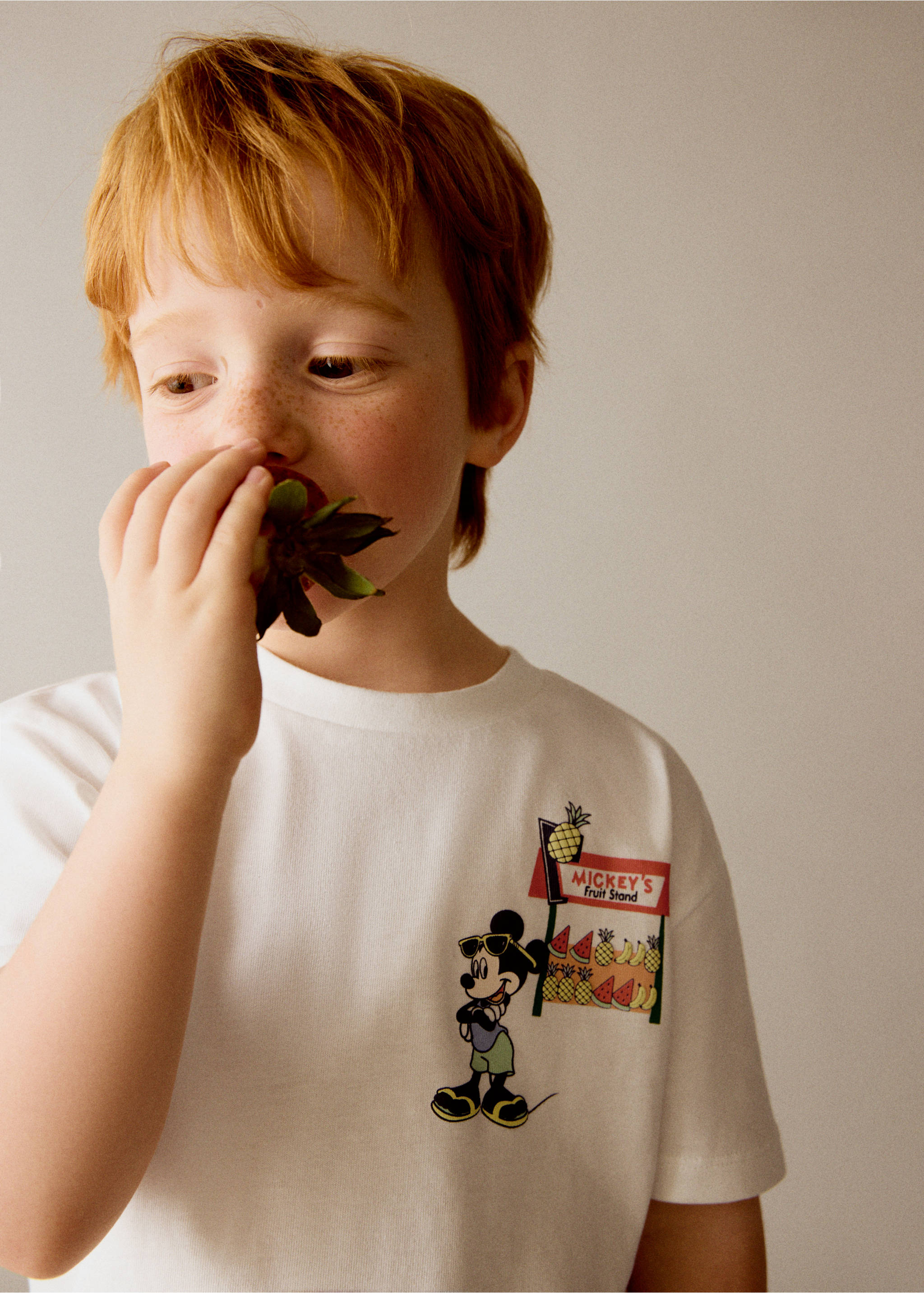 Mickey Mouse cotton t-shirt - Details of the article 1, White. Ref: 27027930-00.