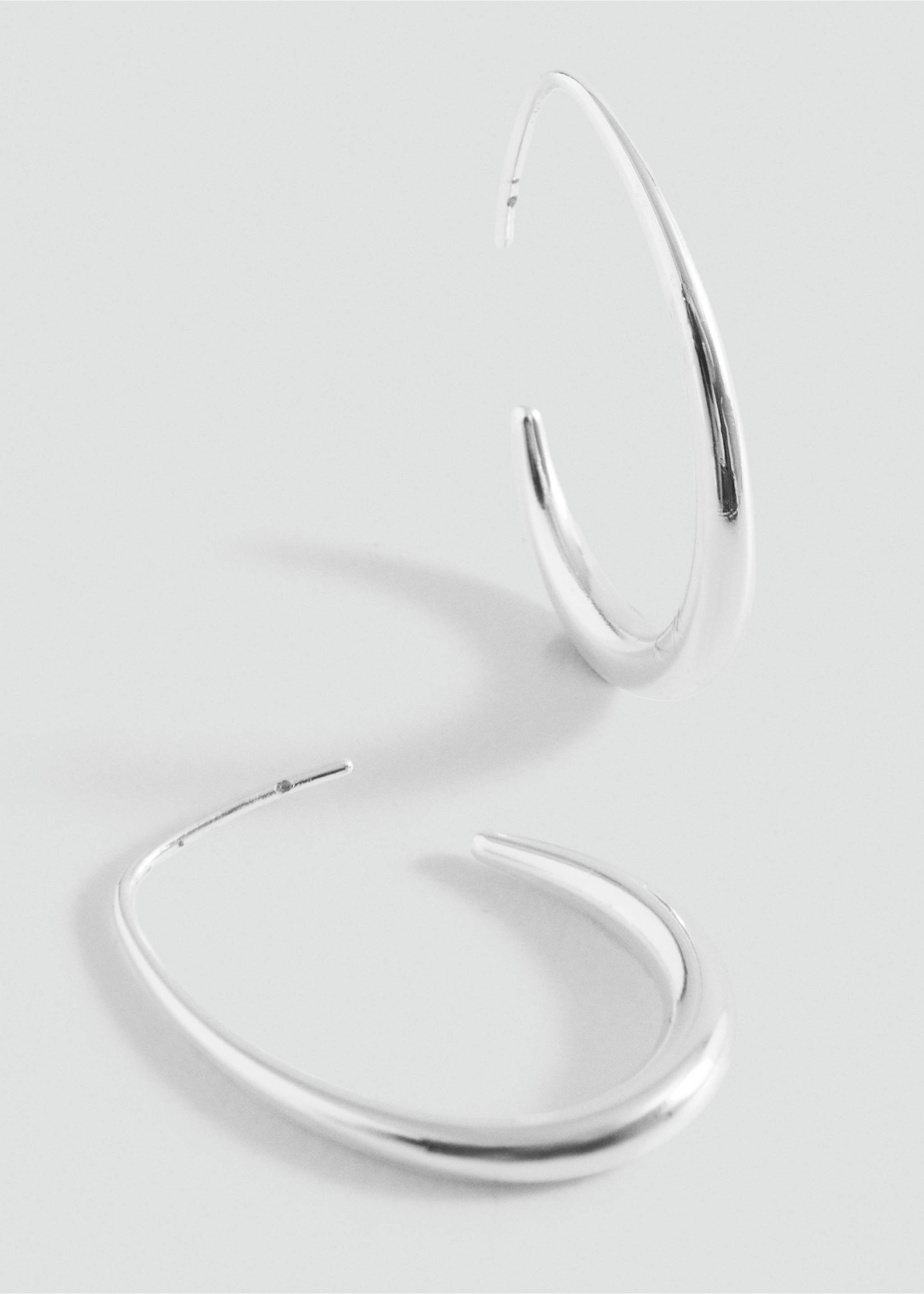 Oval hoop earrings - Medium plane, Silver. Ref: 27027931-00.
