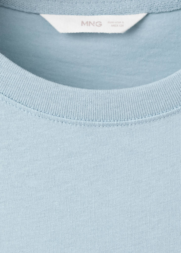 Printed cotton-blend t-shirt — Blue