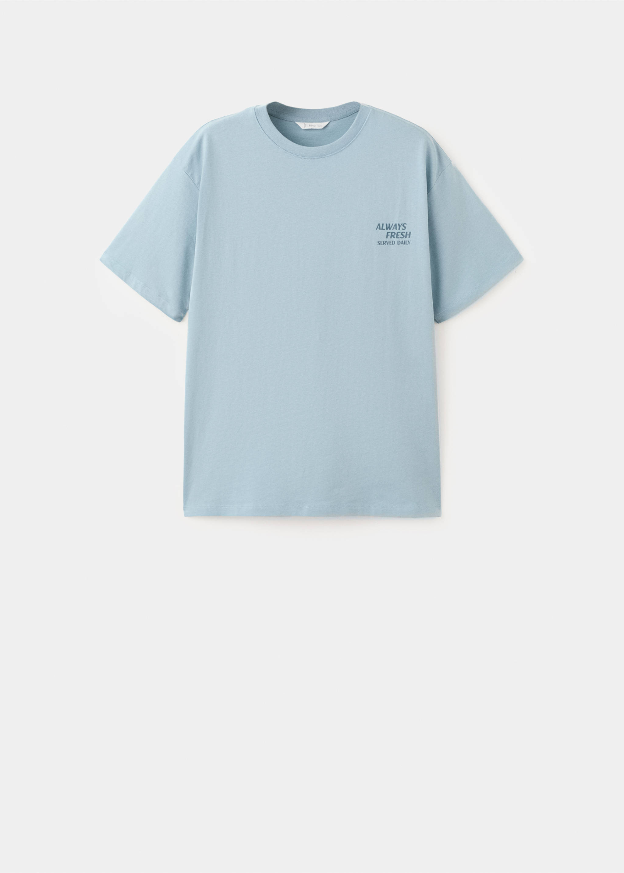 Printed cotton-blend t-shirt - Article without model, Blue. Ref: 27027933-00.