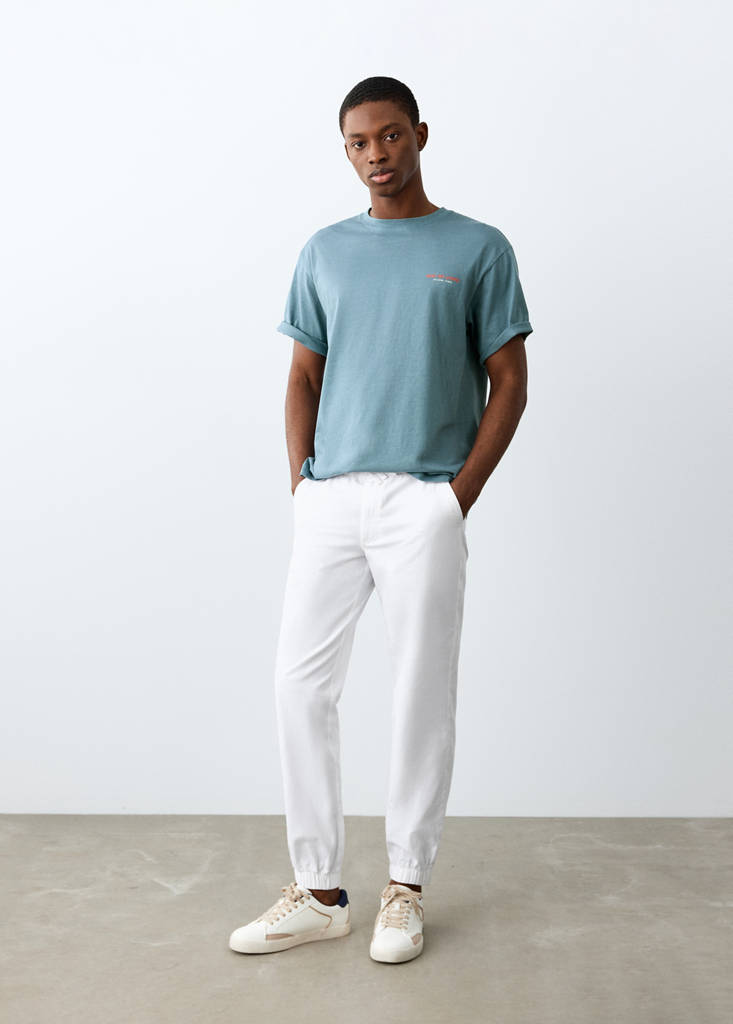 Short-sleeved printed t-shirt — Blue