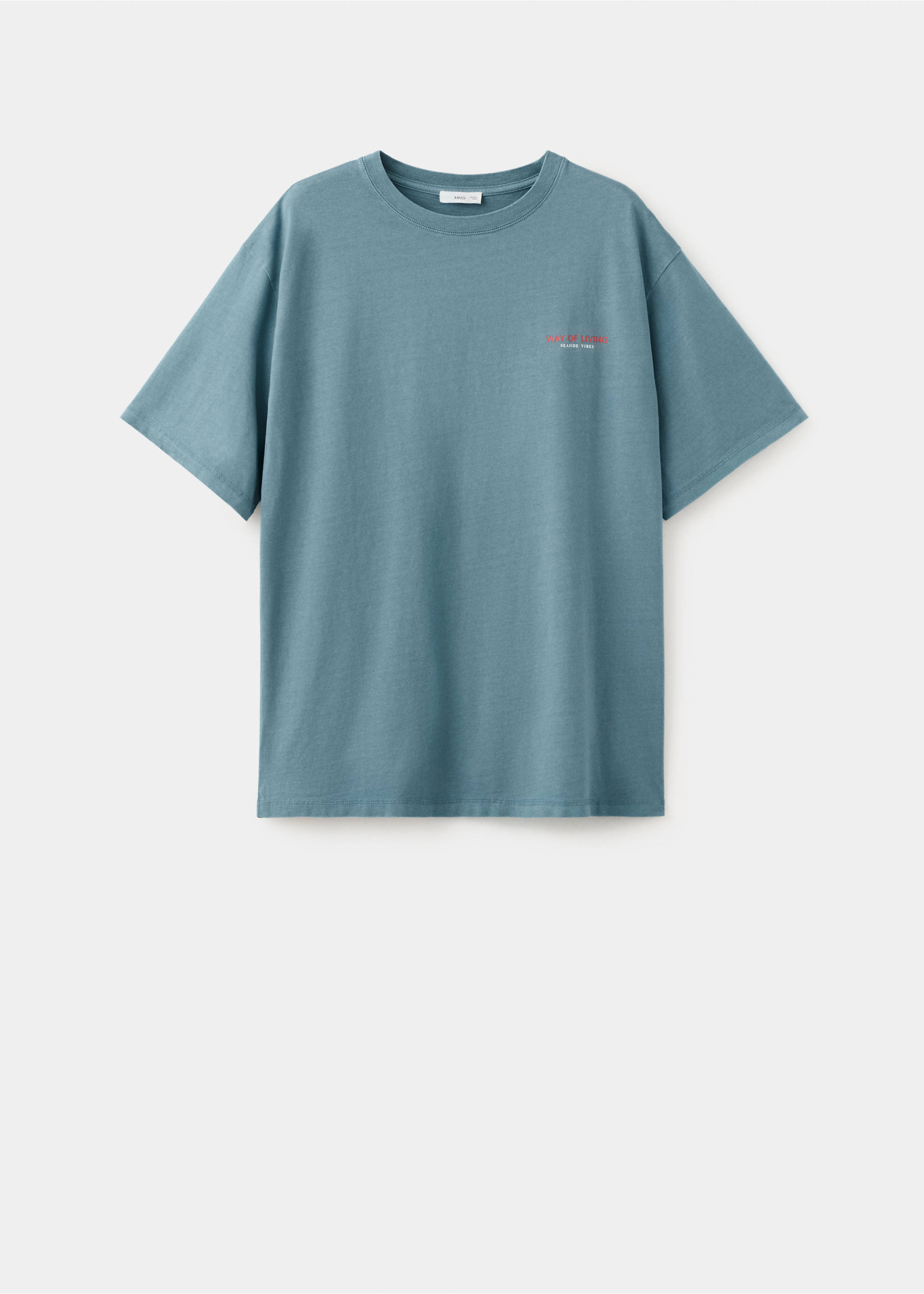 Short-sleeved printed t-shirt - Article without model, Blue. Ref: 27027934-00.