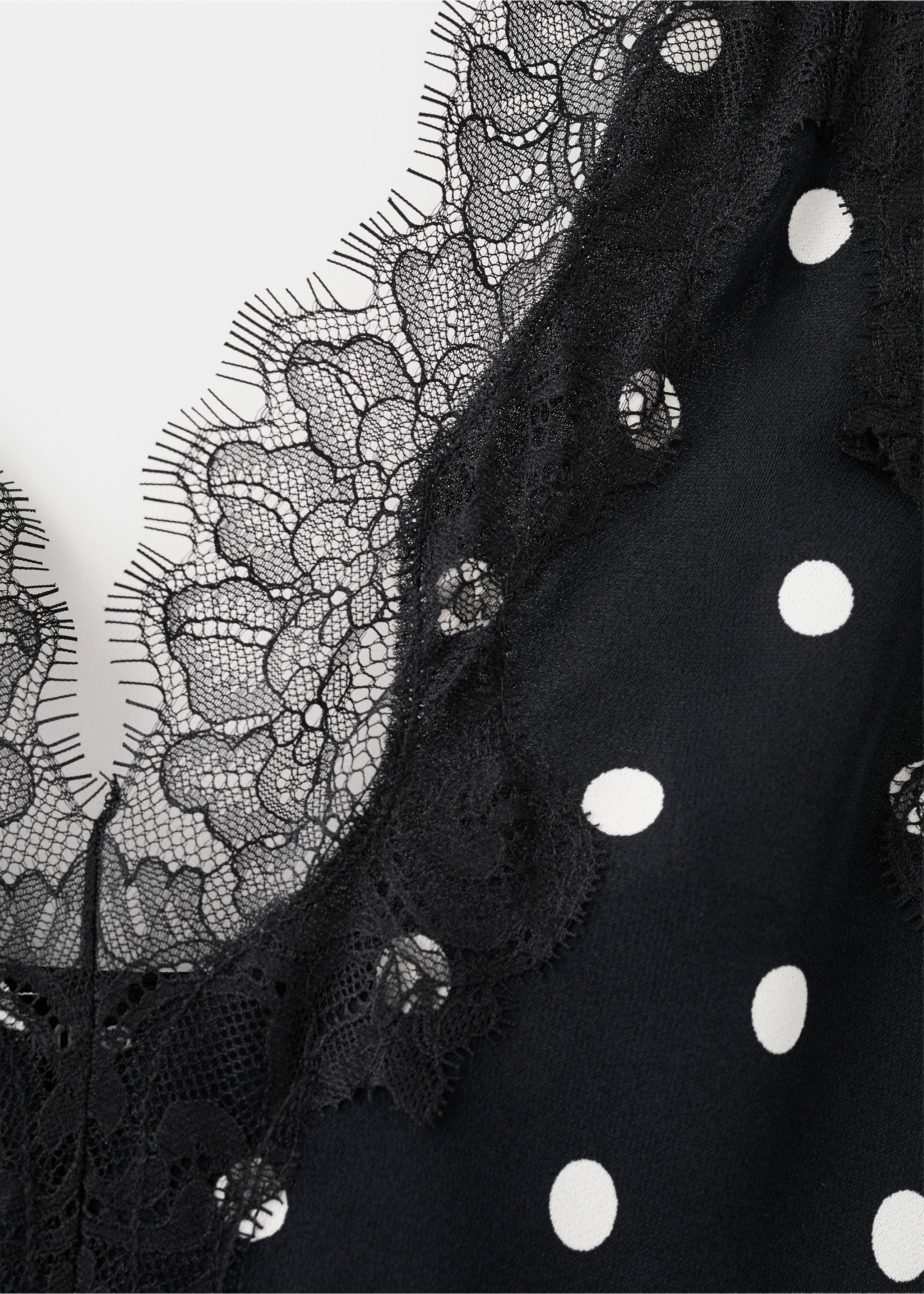 Vestido lunares detalle encaje - Detalle del artículo 8, Negro. Ref: 27027935-00.