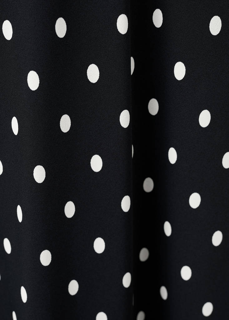 Polka dot dress with lace detail — Black