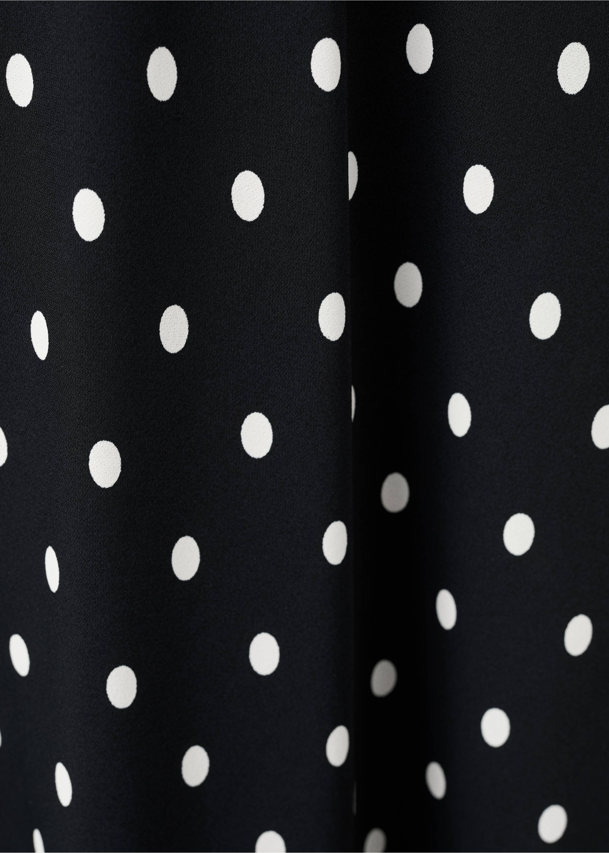 Polka dot dress with lace detail - Details of the article 0, Black. Ref: 27027935-00.