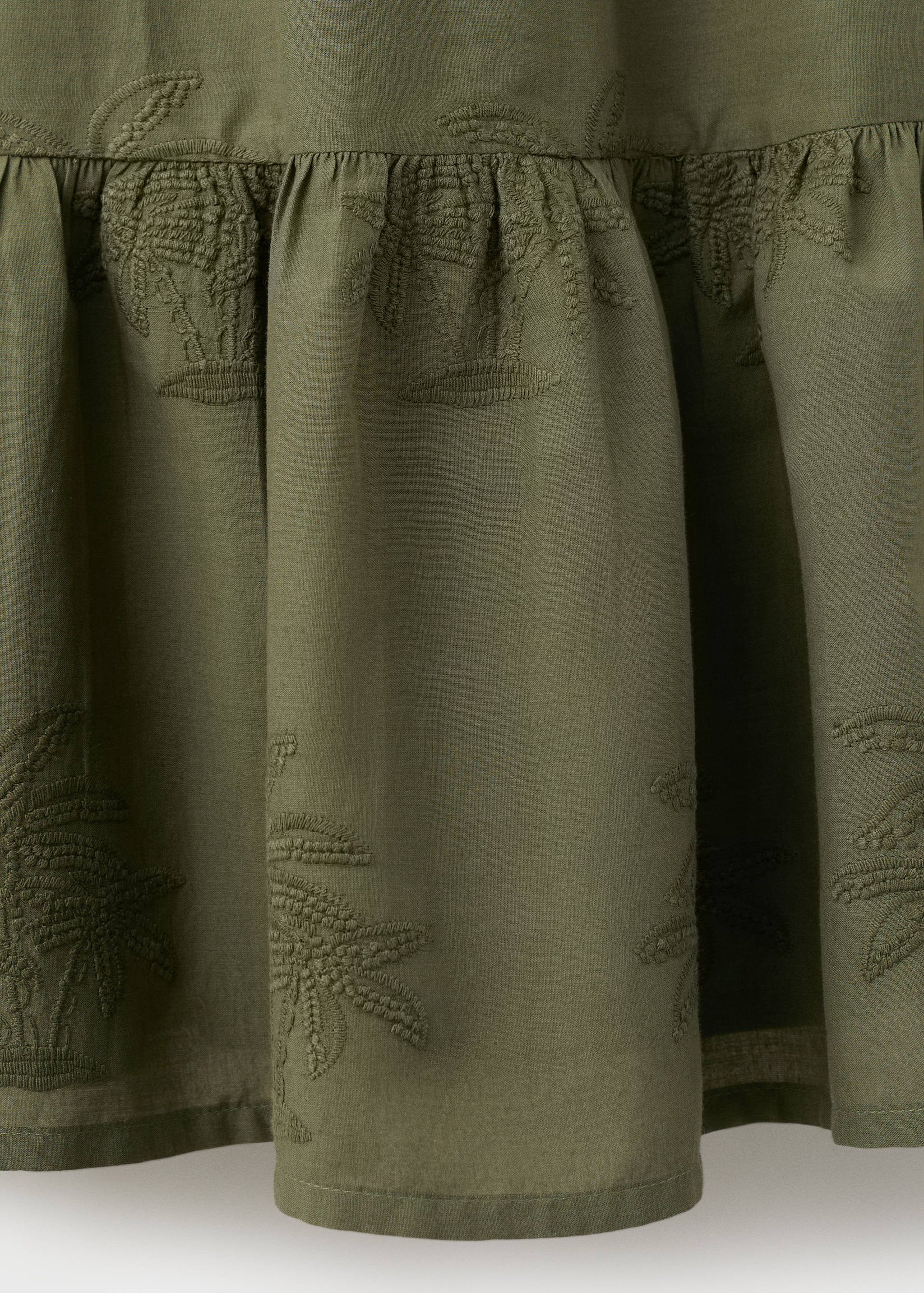 Embroidered palm tree long dress - Details of the article 0