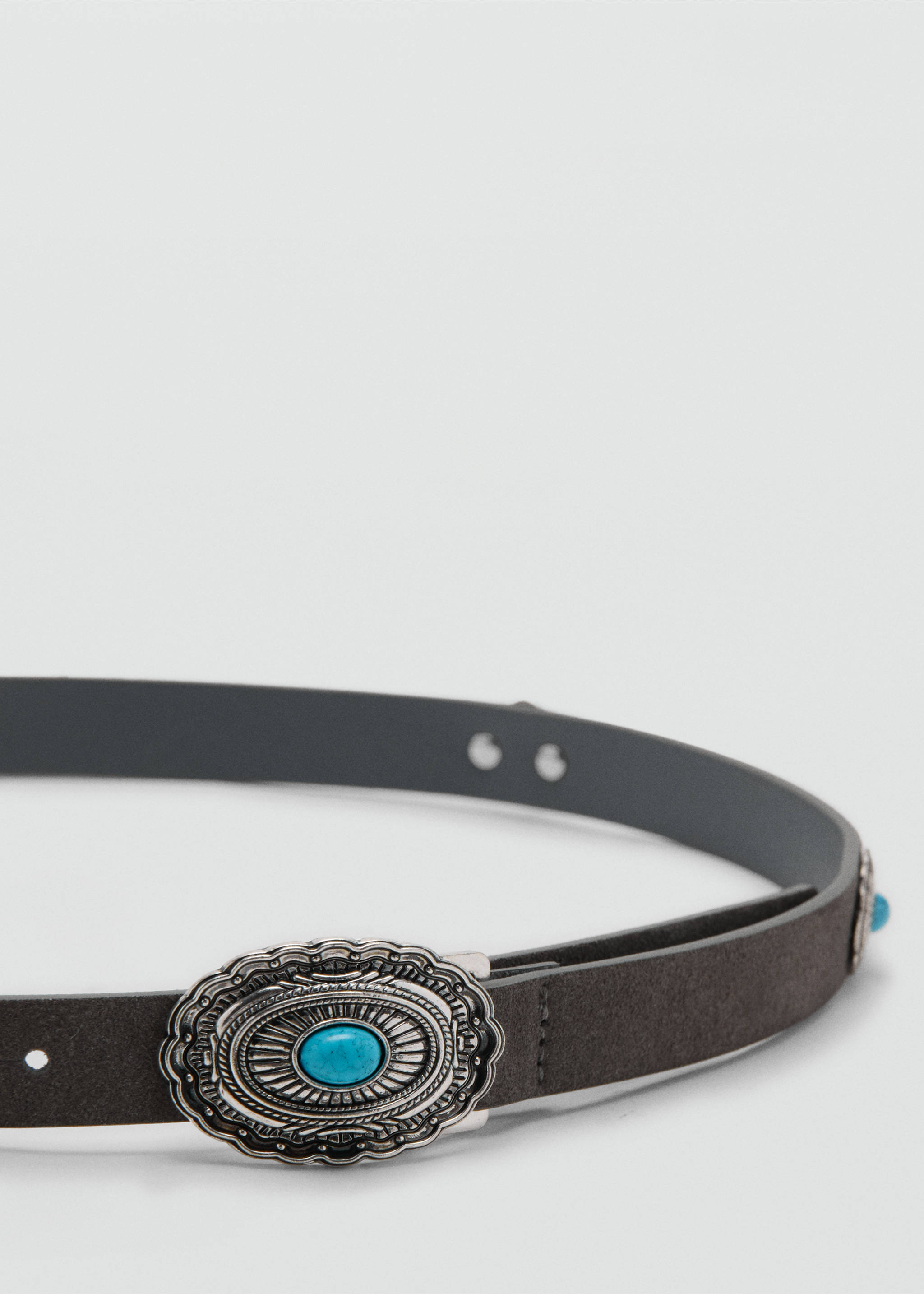 Engraved buckle belt - Medium plane, Grey. Ref: 27027937-00.