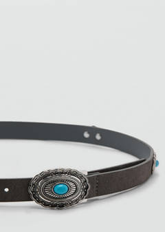 Engraved buckle belt — Grey 3