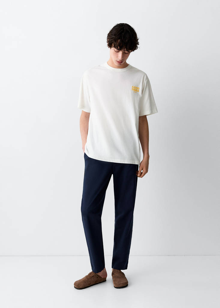 Printed cotton-blend t-shirt — Off White