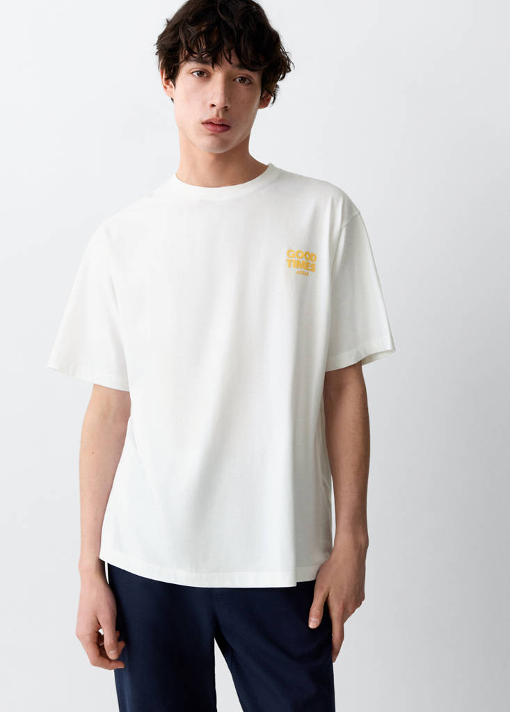 Printed cotton-blend t-shirt — Off White