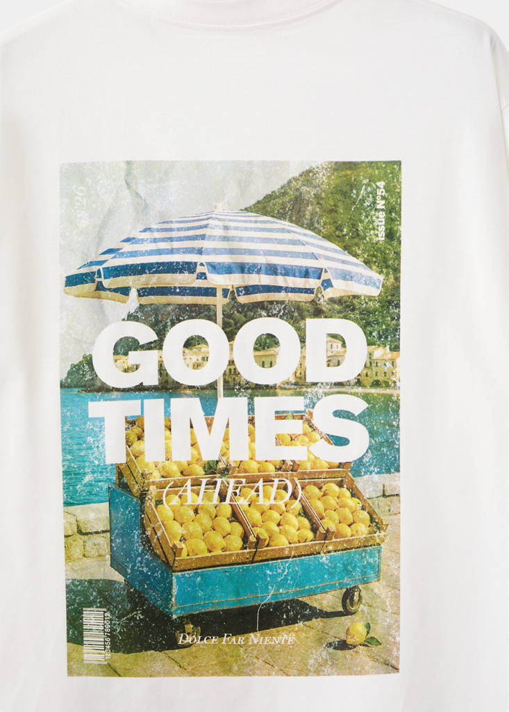 Printed cotton-blend t-shirt — Off White